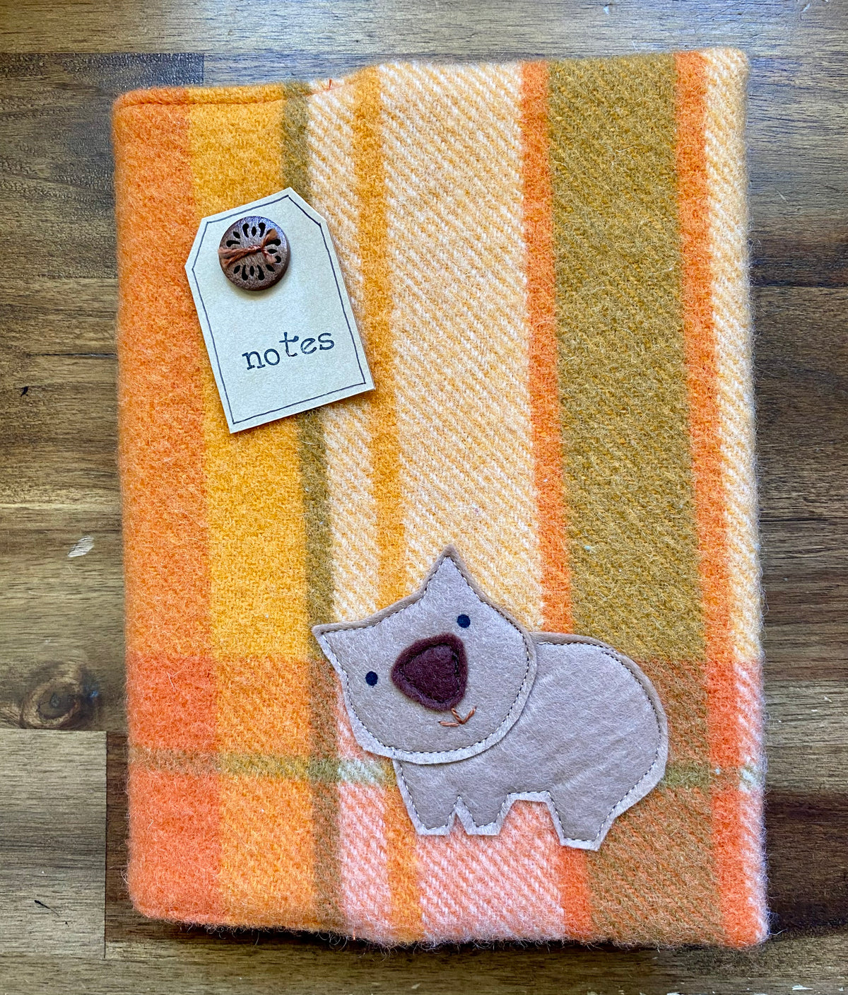 A5 Upcycled Notebook Wombat - Orange