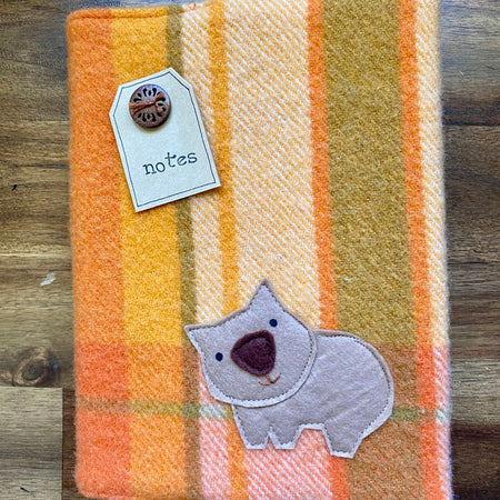 A5 Upcycled Notebook Wombat - Orange
