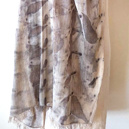 The Sylvie - Cotton & Linen Blend  Ecoprint Scarf/Wrap