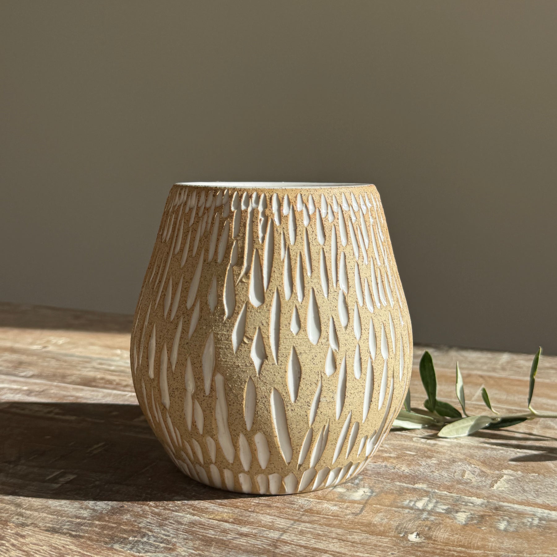 Cascade Collection | Hand Carved Ceramic Vessel