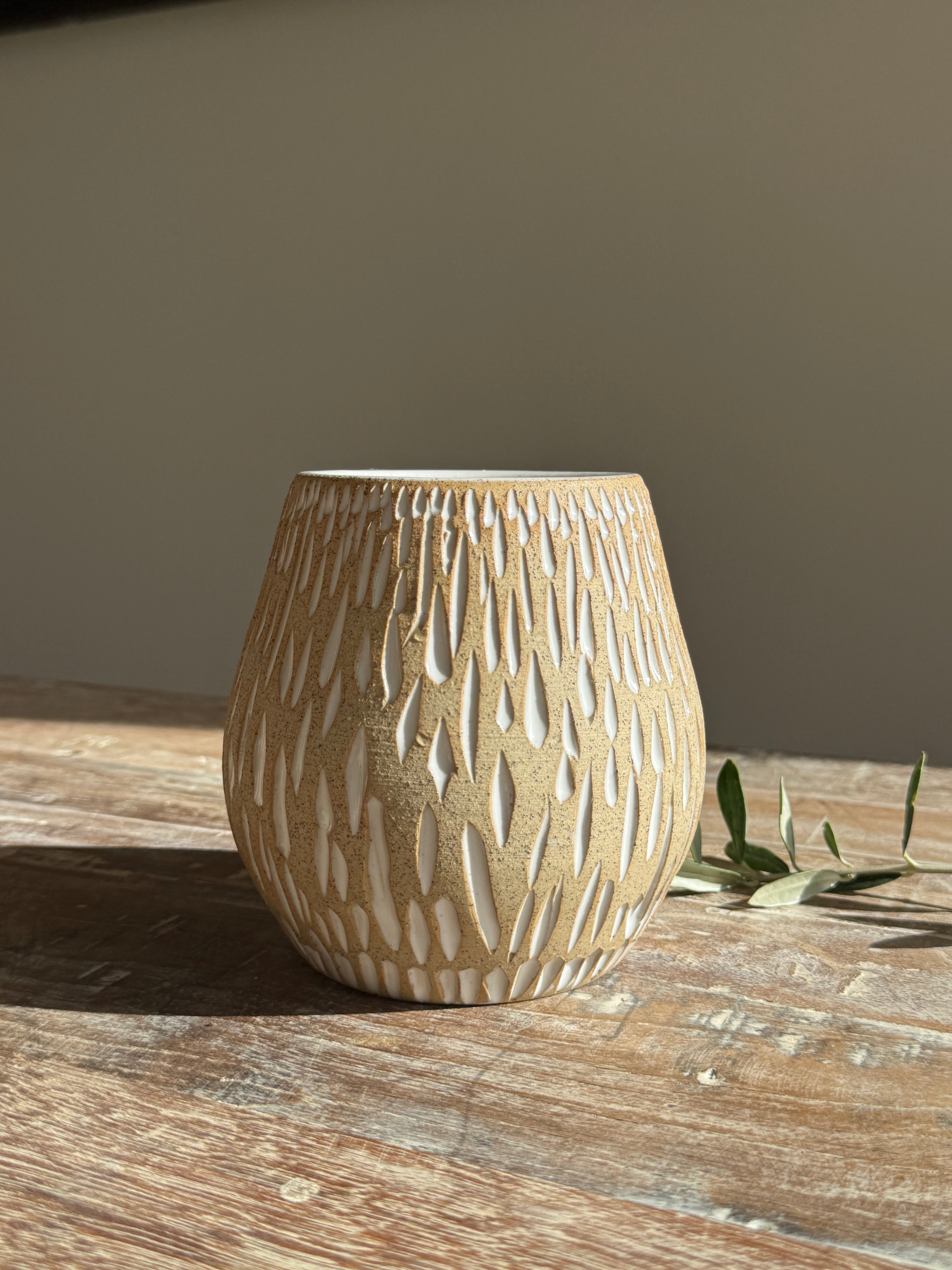 Cascade Collection | Hand Carved Ceramic Vessel