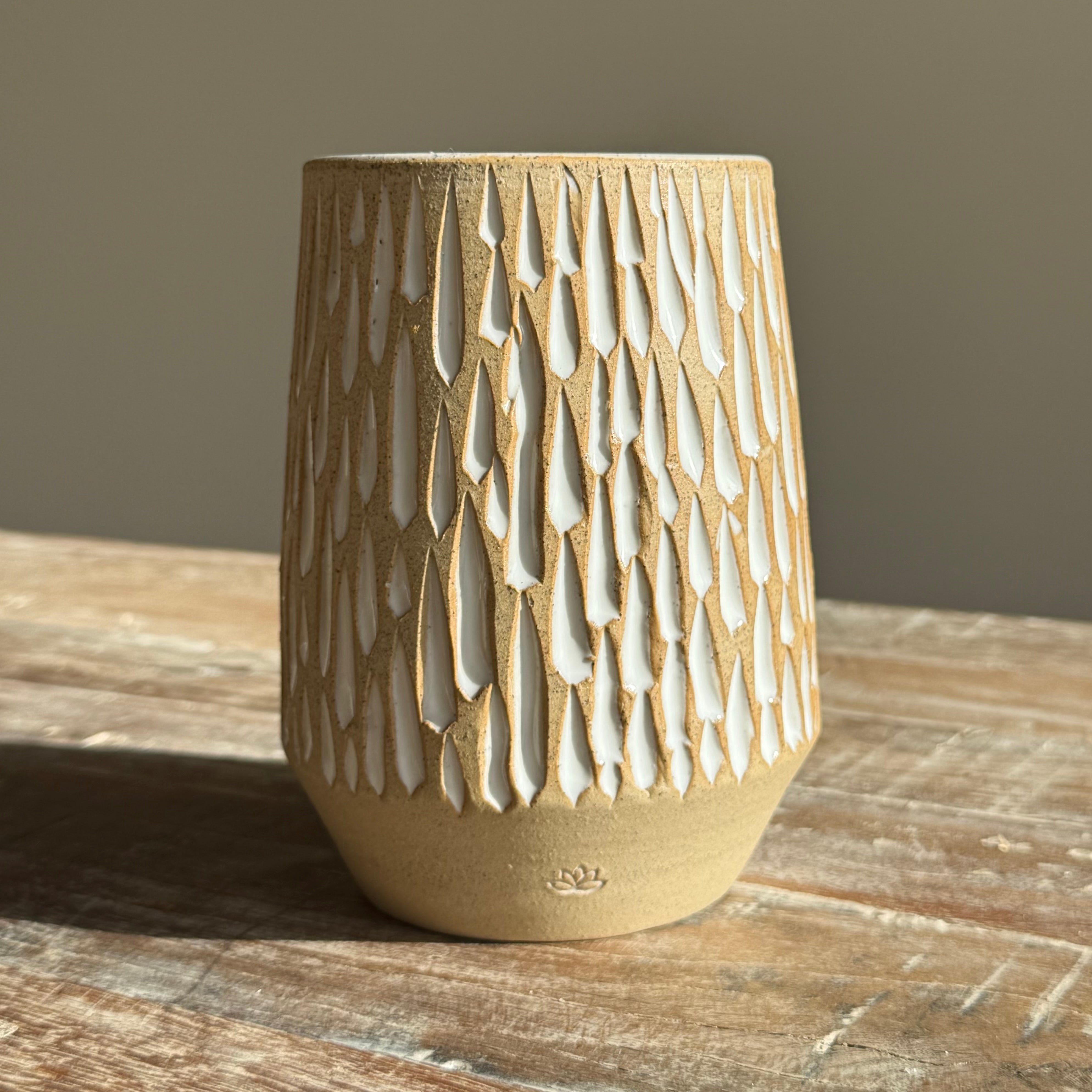 Cascade Collection | Hand Carved Ceramic Vessel