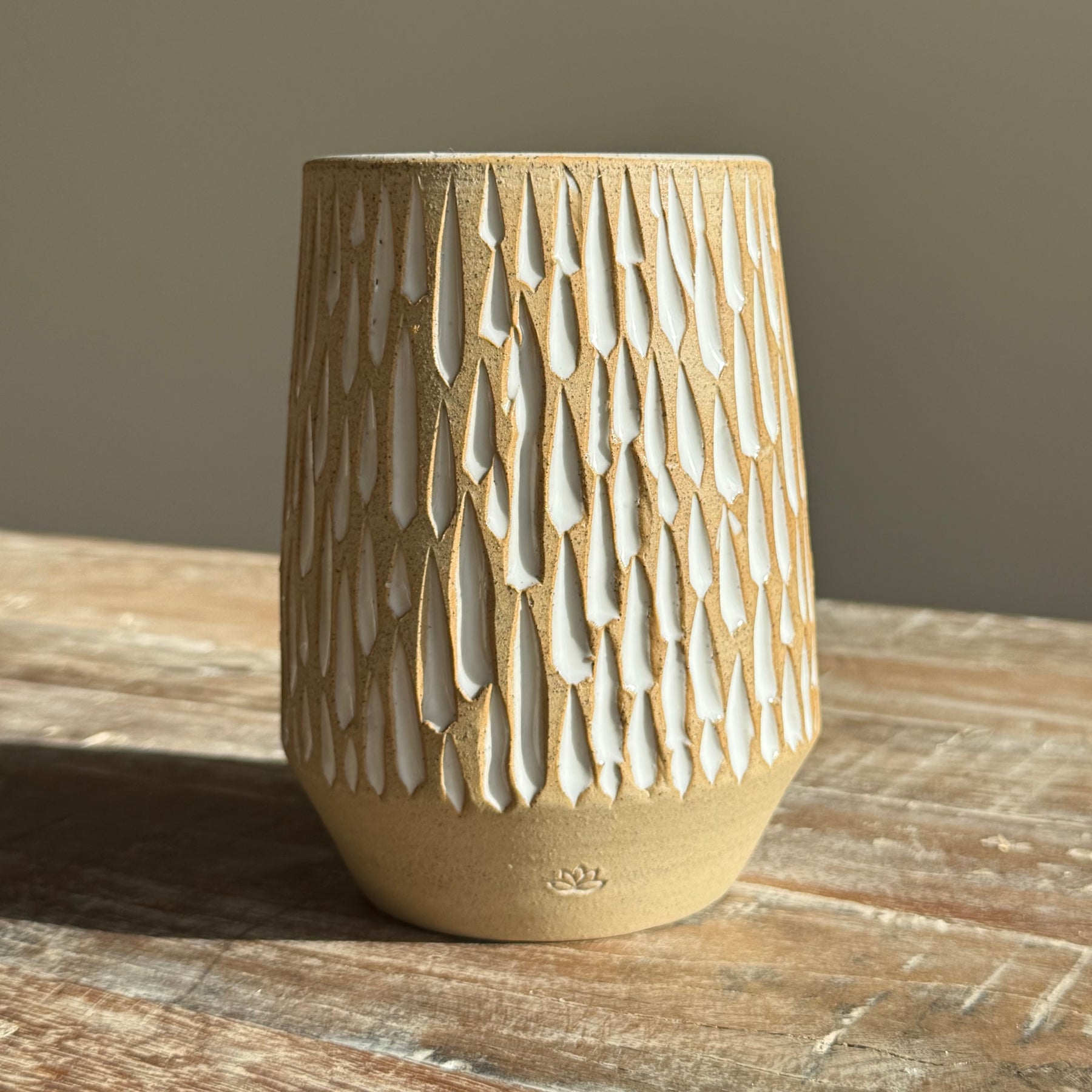 Cascade Collection | Hand Carved Ceramic Vessel