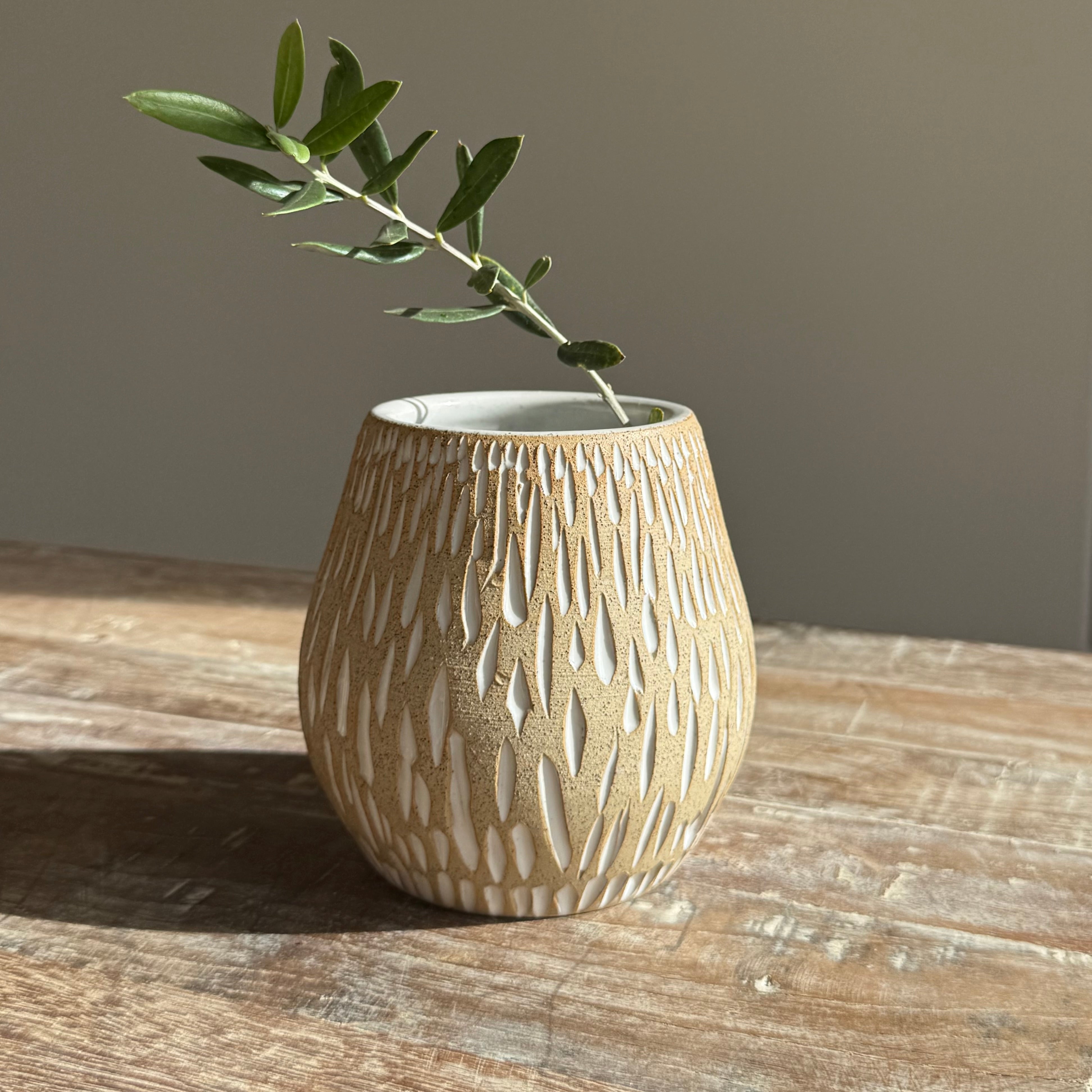 Cascade Collection | Hand Carved Ceramic Vessel
