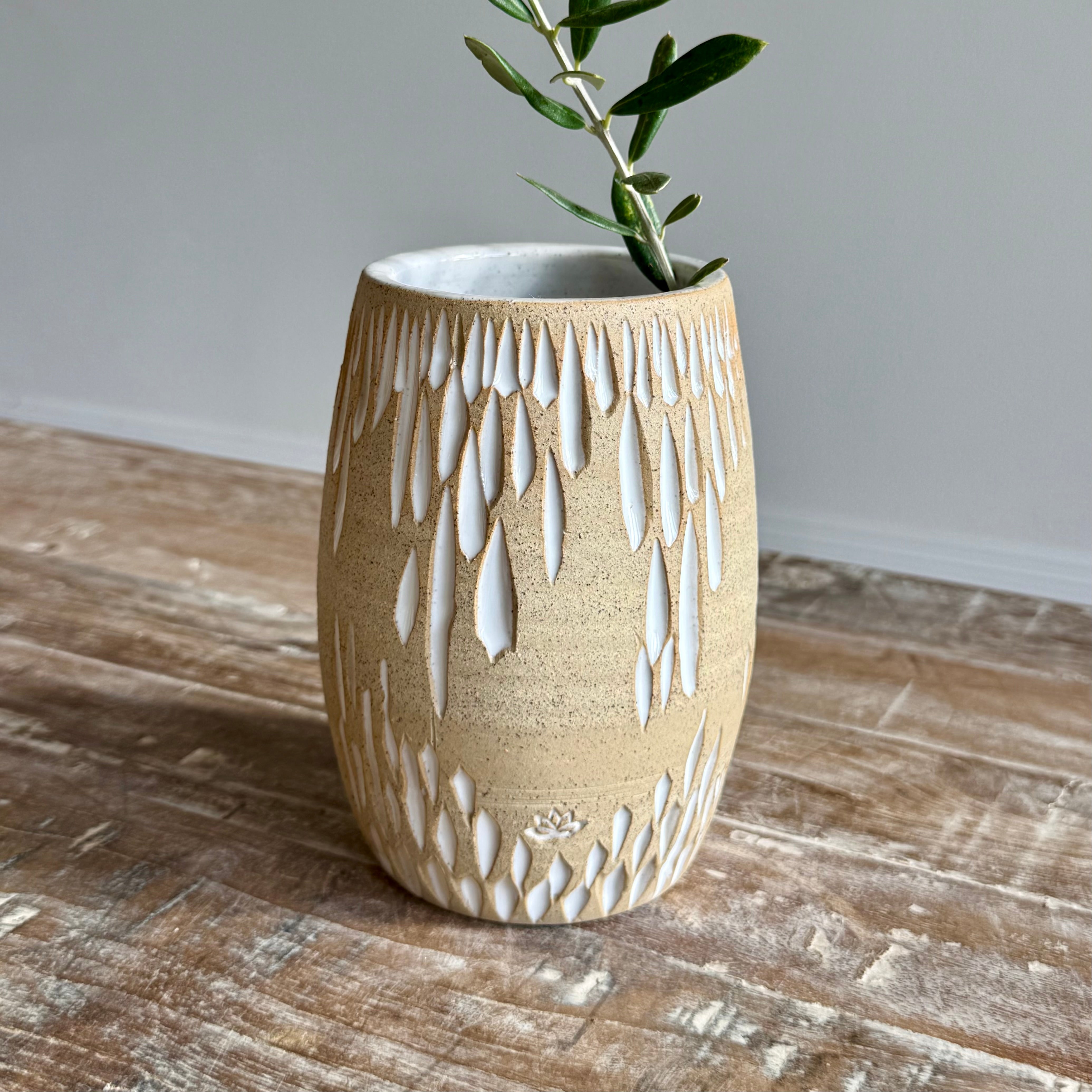 Cascade Collection | Hand Carved Ceramic Vessel