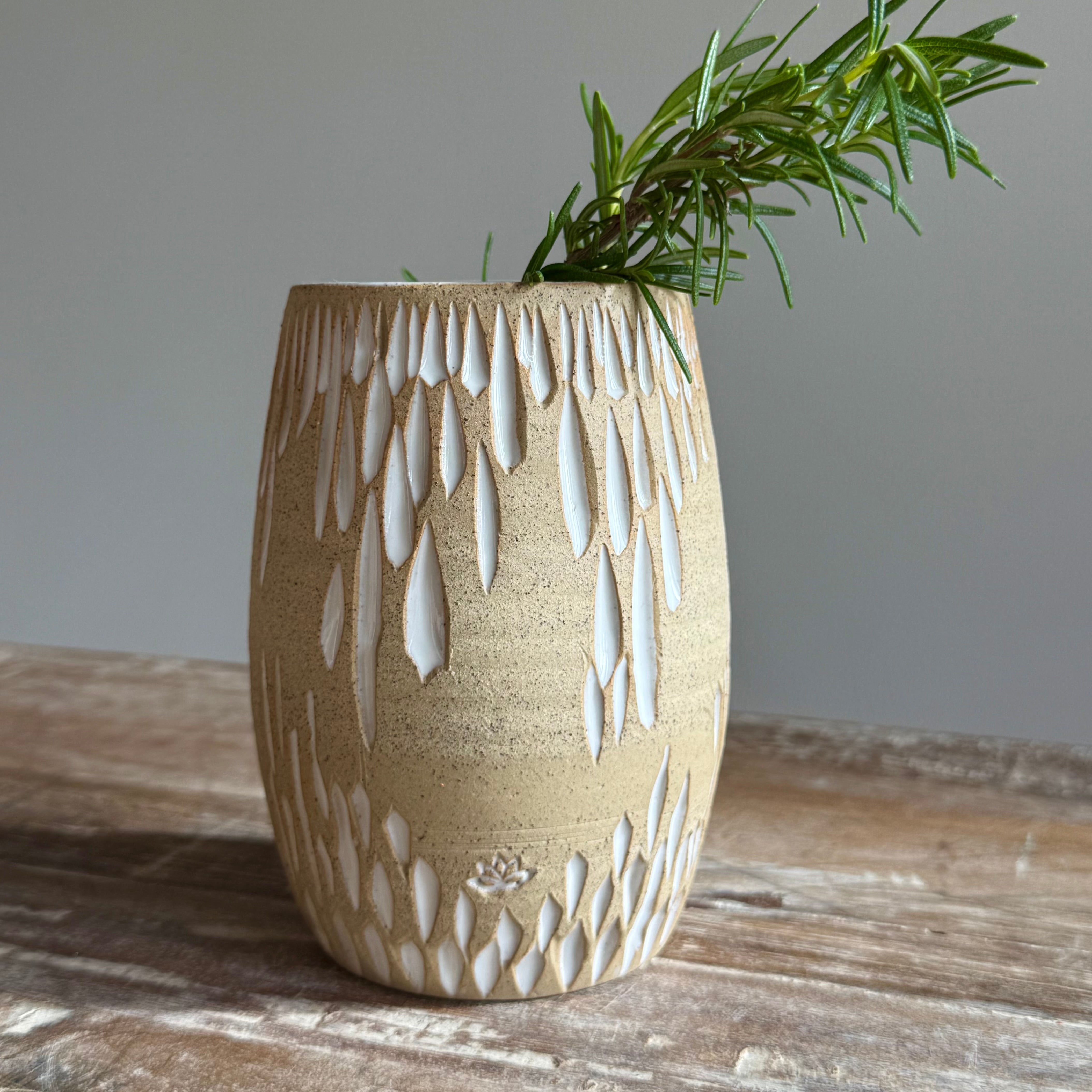 Cascade Collection | Hand Carved Ceramic Vessel