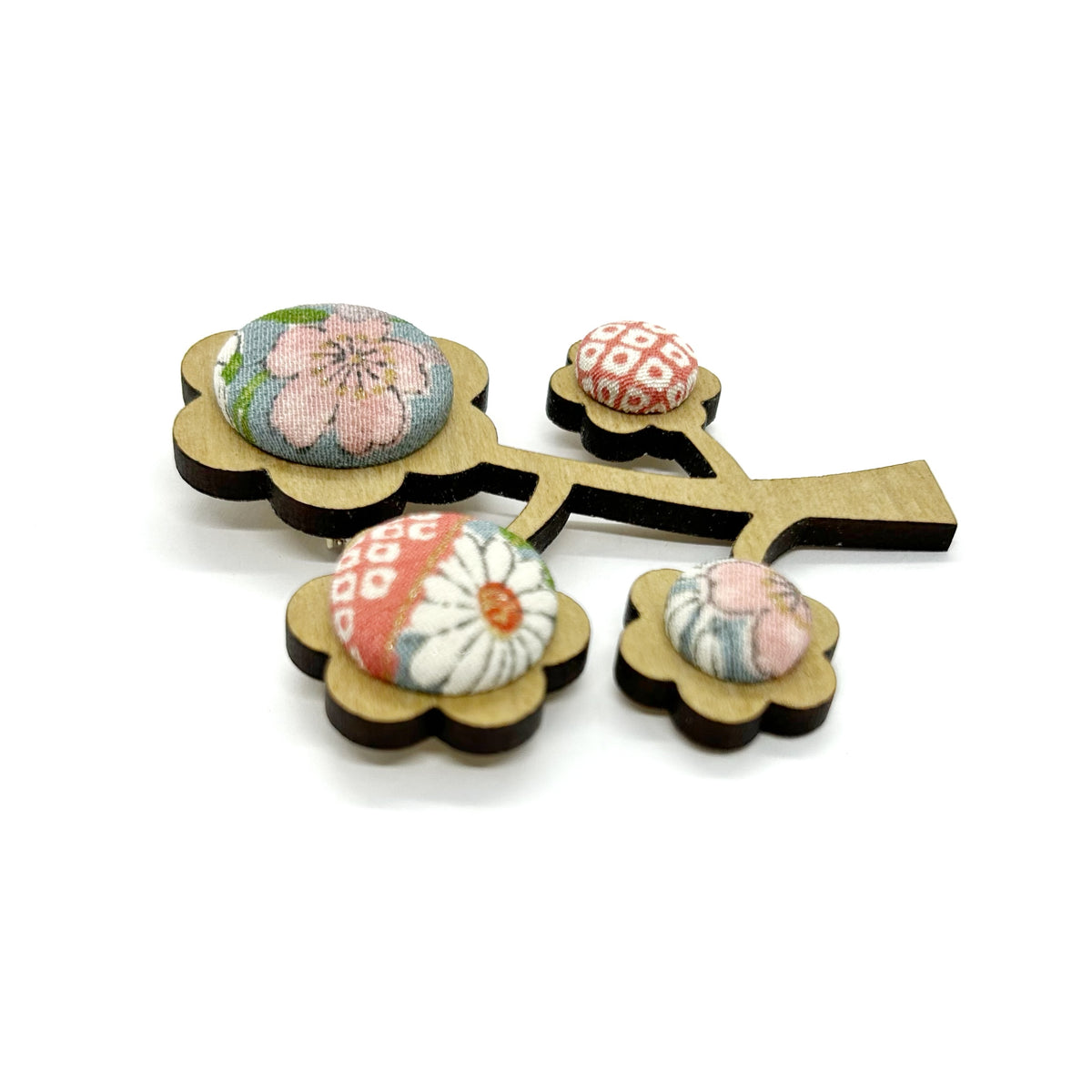 Kimono Tree Brooch - Pastel Florals