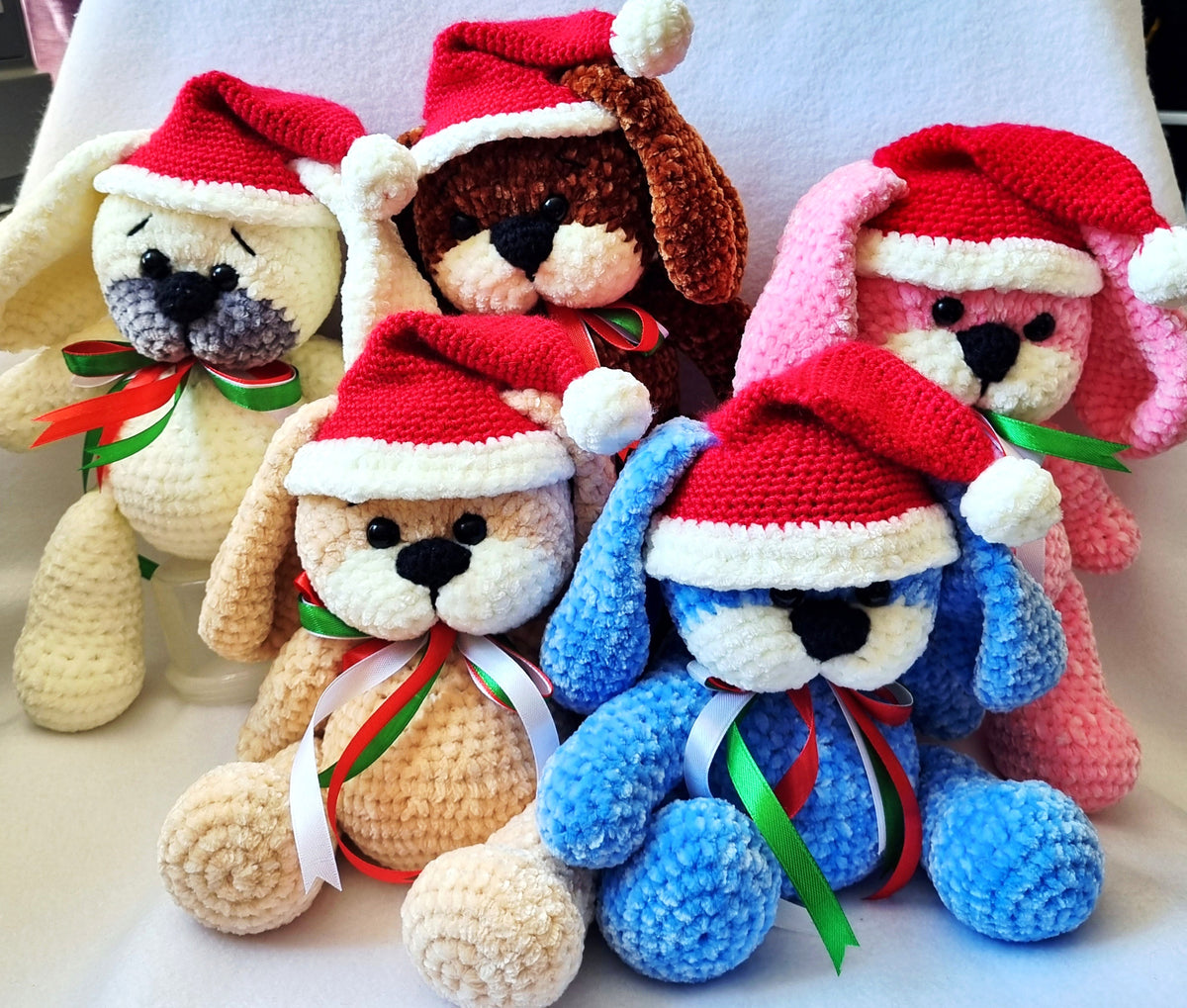 HANDMADE - Plushy Puppy ready for Christmas - Soft and Cuddly - BB09