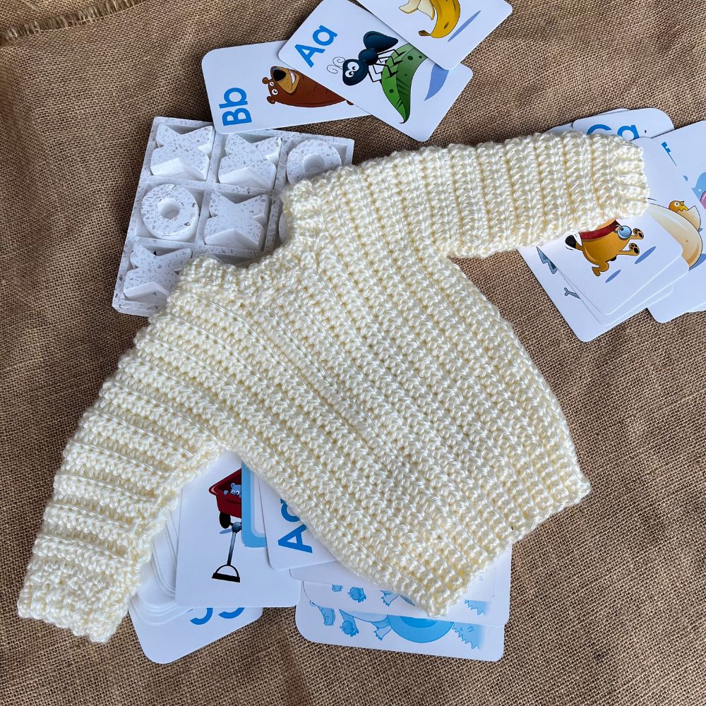 Handmade crochet baby jumper | super soft | offwhite-cream | newborn