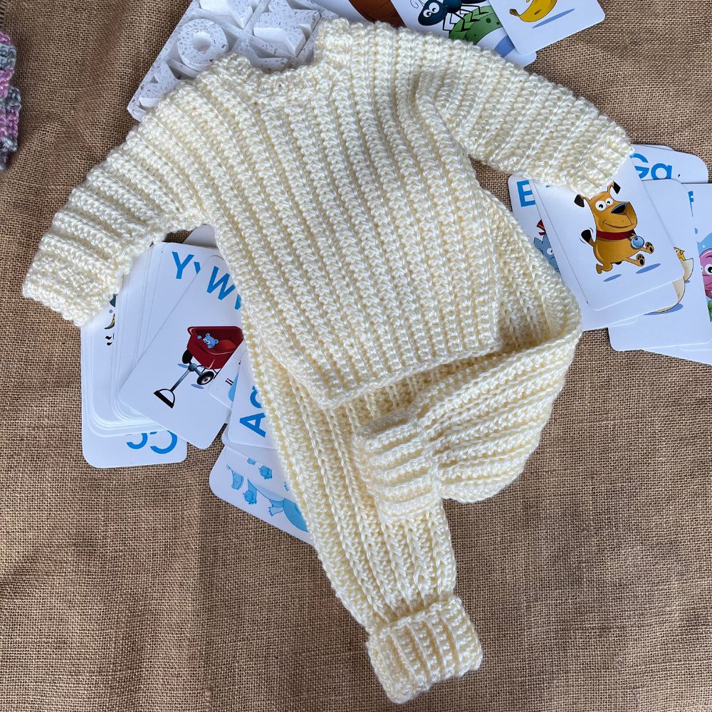 Handmade crochet baby jumper | super soft | offwhite-cream | newborn