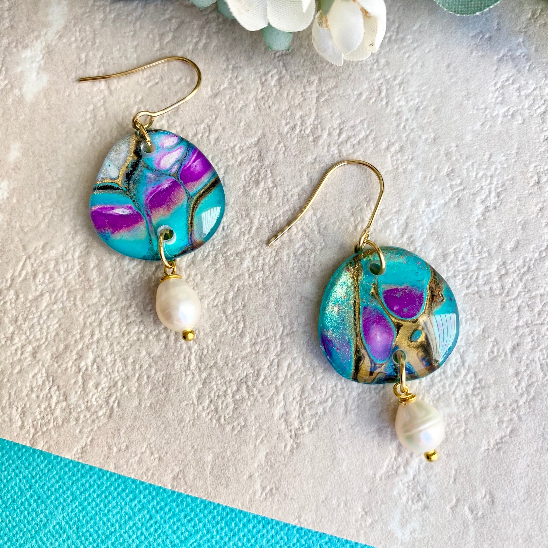 Stunning Freshwater Pearls and Art Earrings