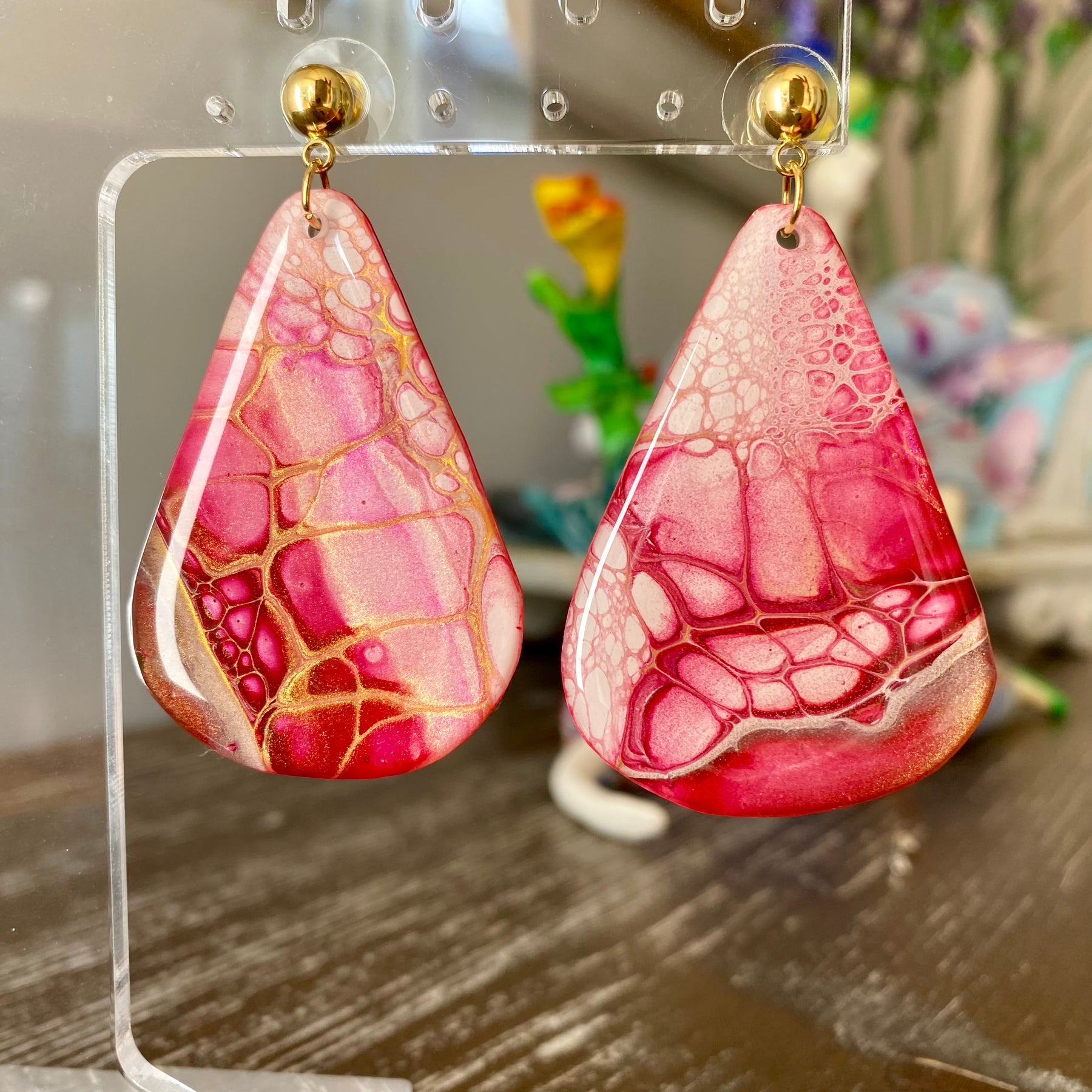 Unmatched Arty Stud Dangle Earrings