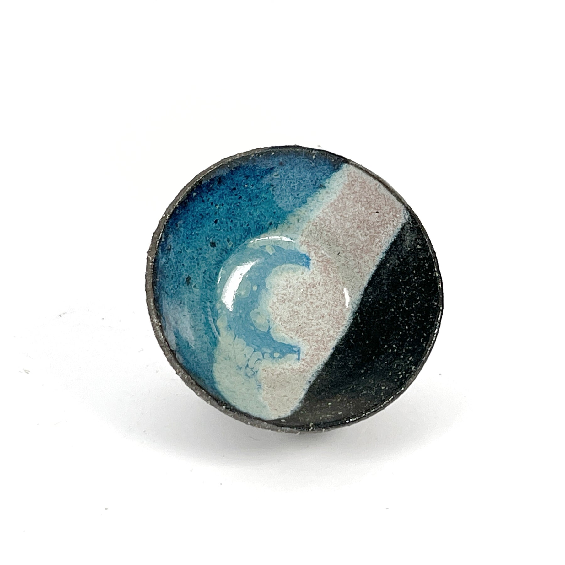'Terra' small wheel thrown bowl in ocean glaze