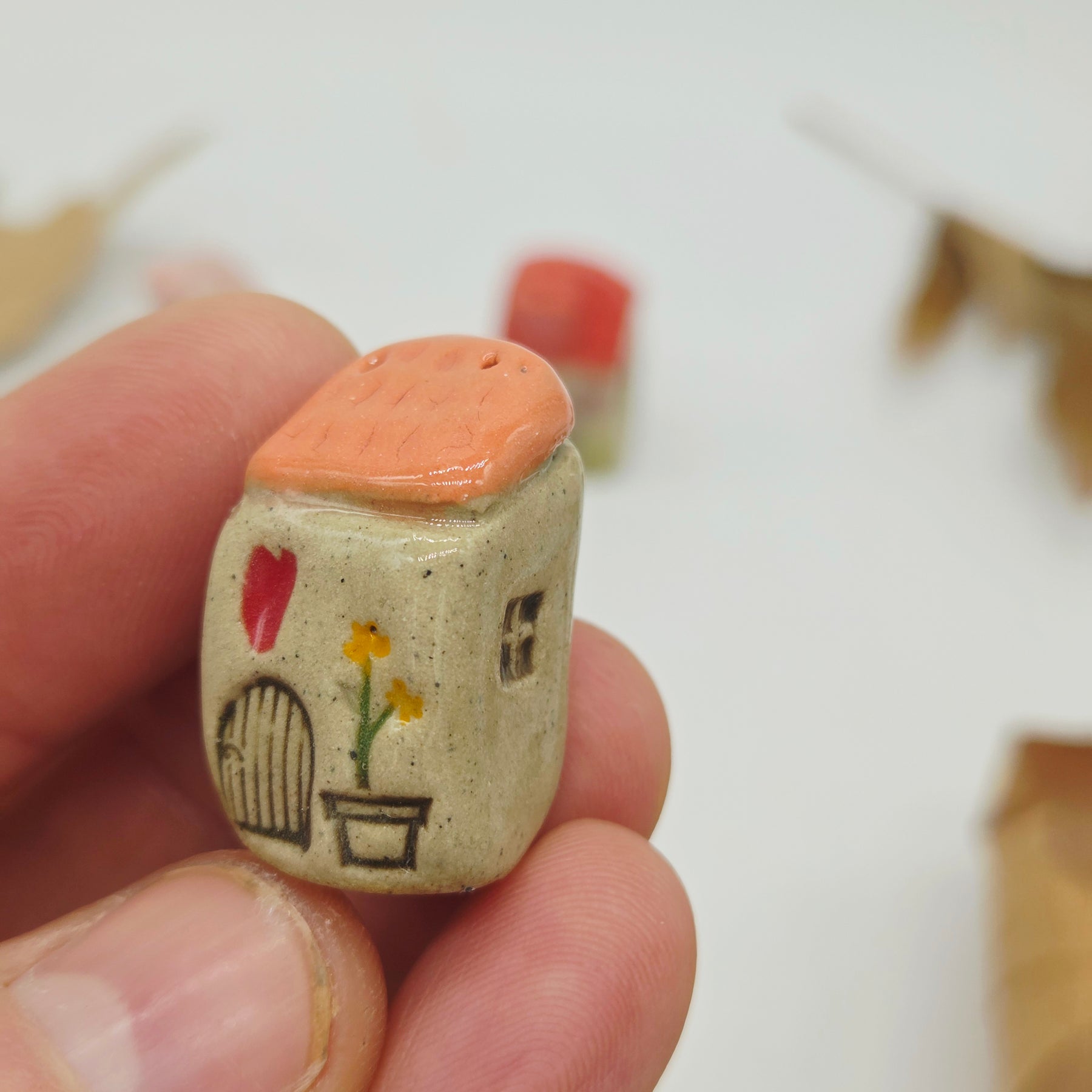 Tiny Ceramic Village - Spring Cottages