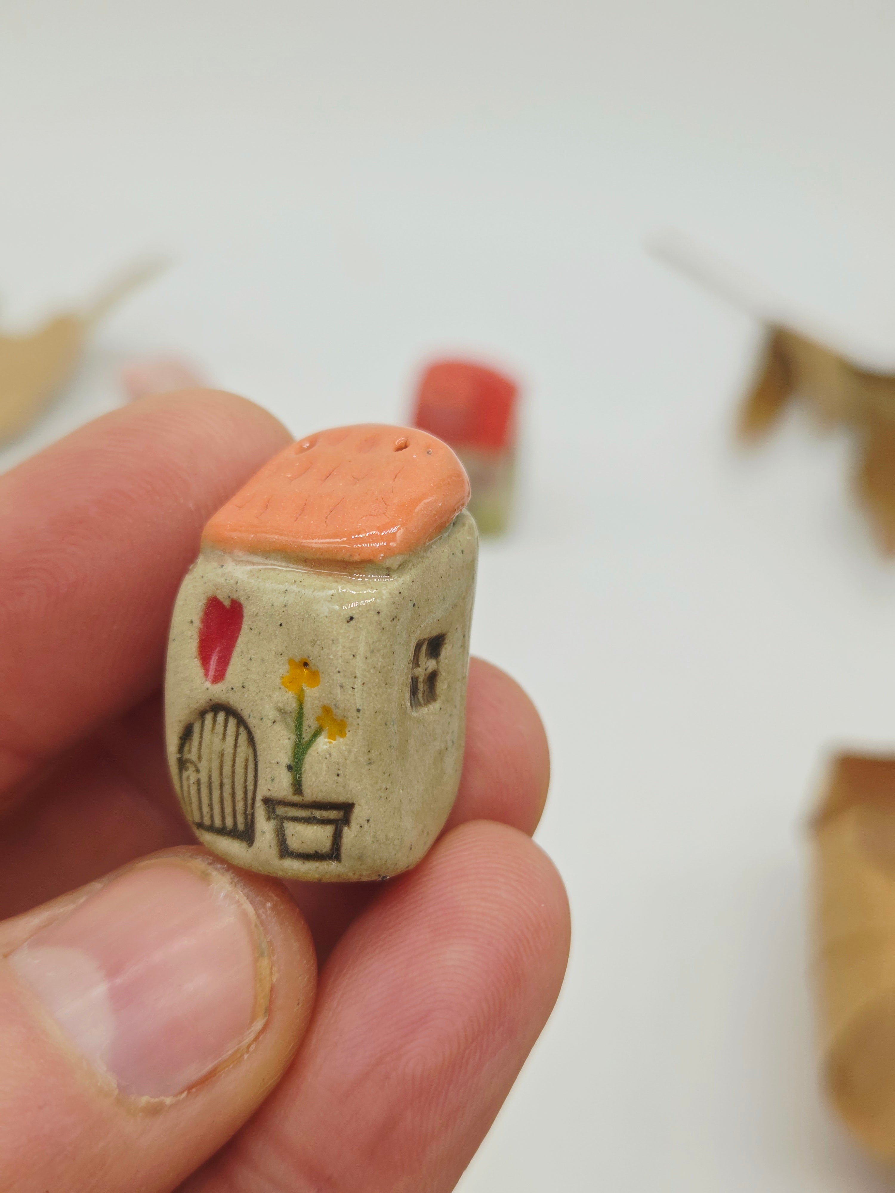 Tiny Ceramic Village - Spring Cottages