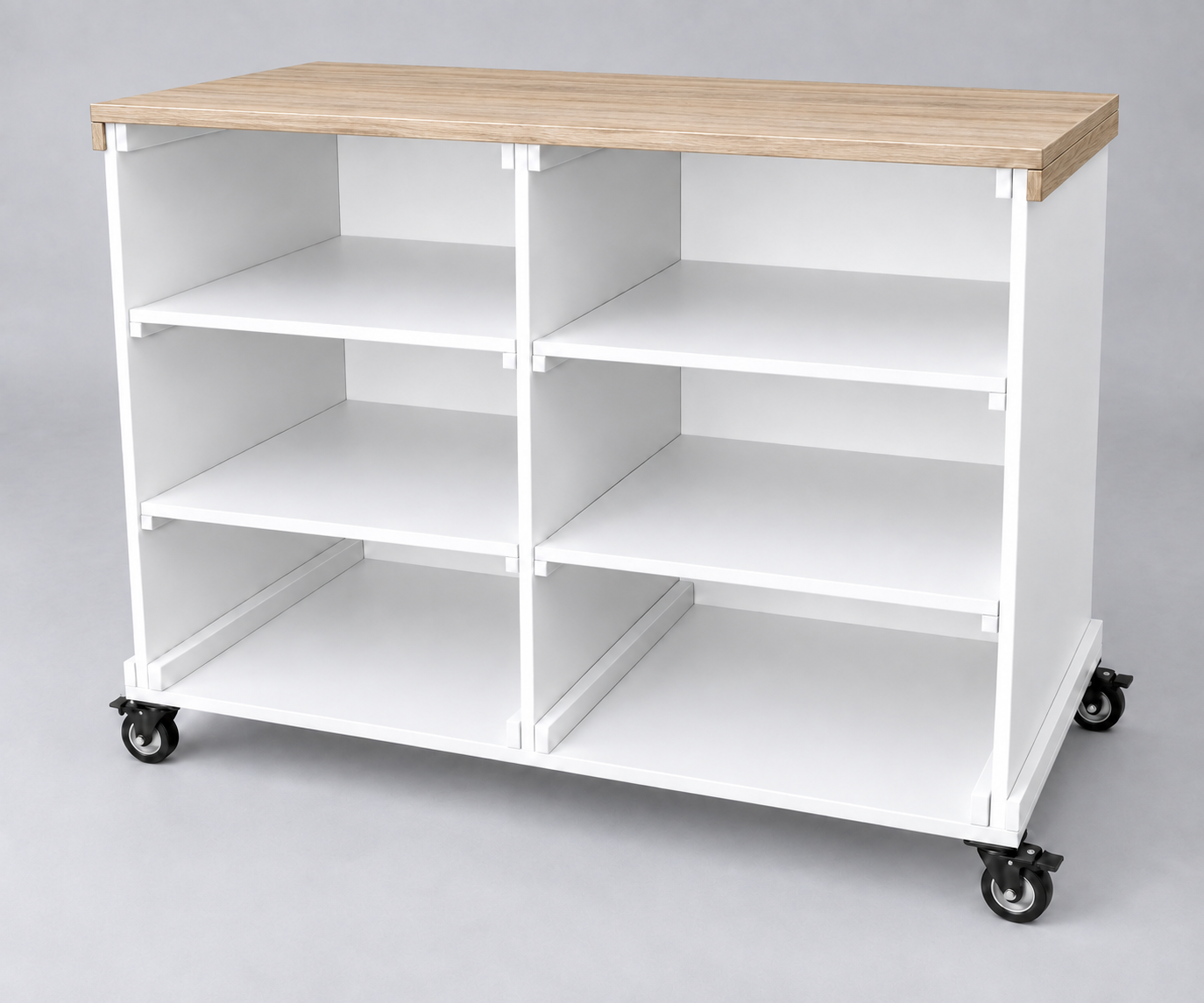 Flat Pack Panel Style Mobile Event Cart - White