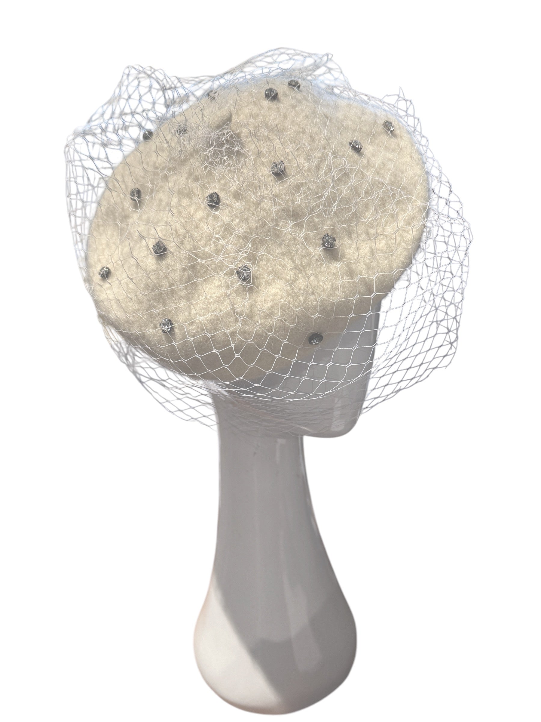 Black French Beret with Veiling