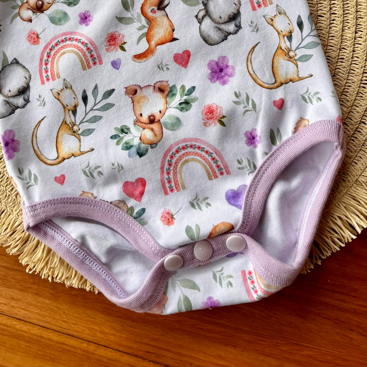 Baby Short Sleeved Bodysuit | Koala Dreams | Size premmie to 2 | Made to order