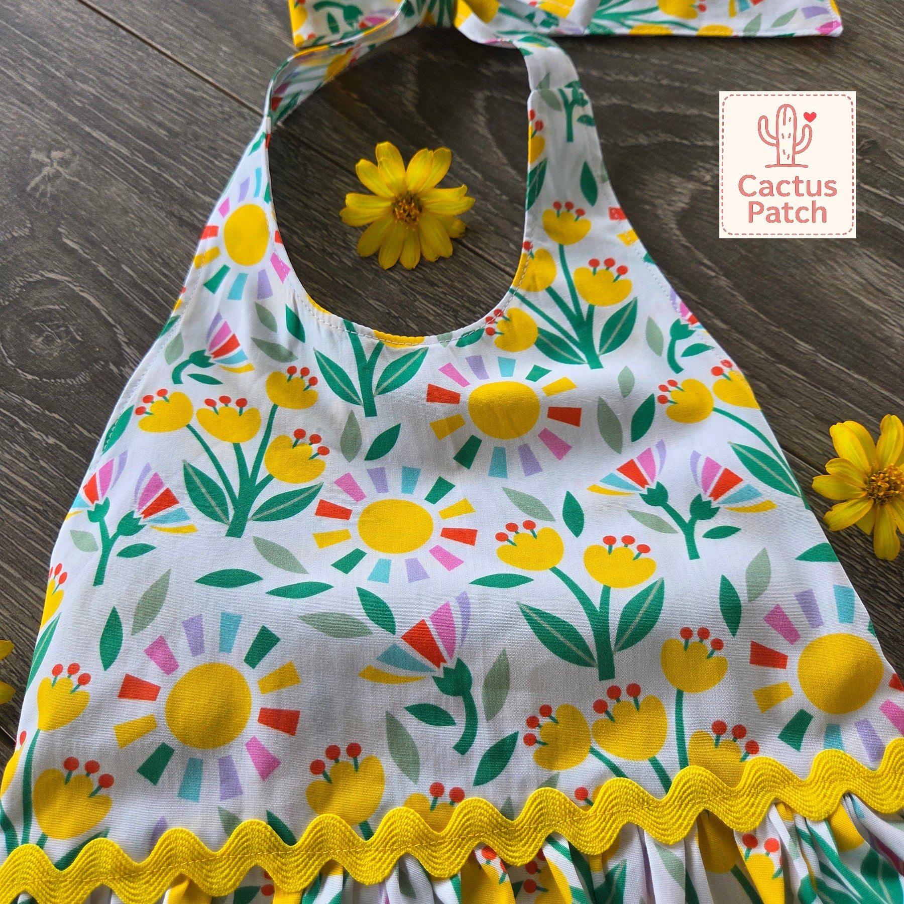 "Sunny Tulips" Halter Dress - Size 3 Years