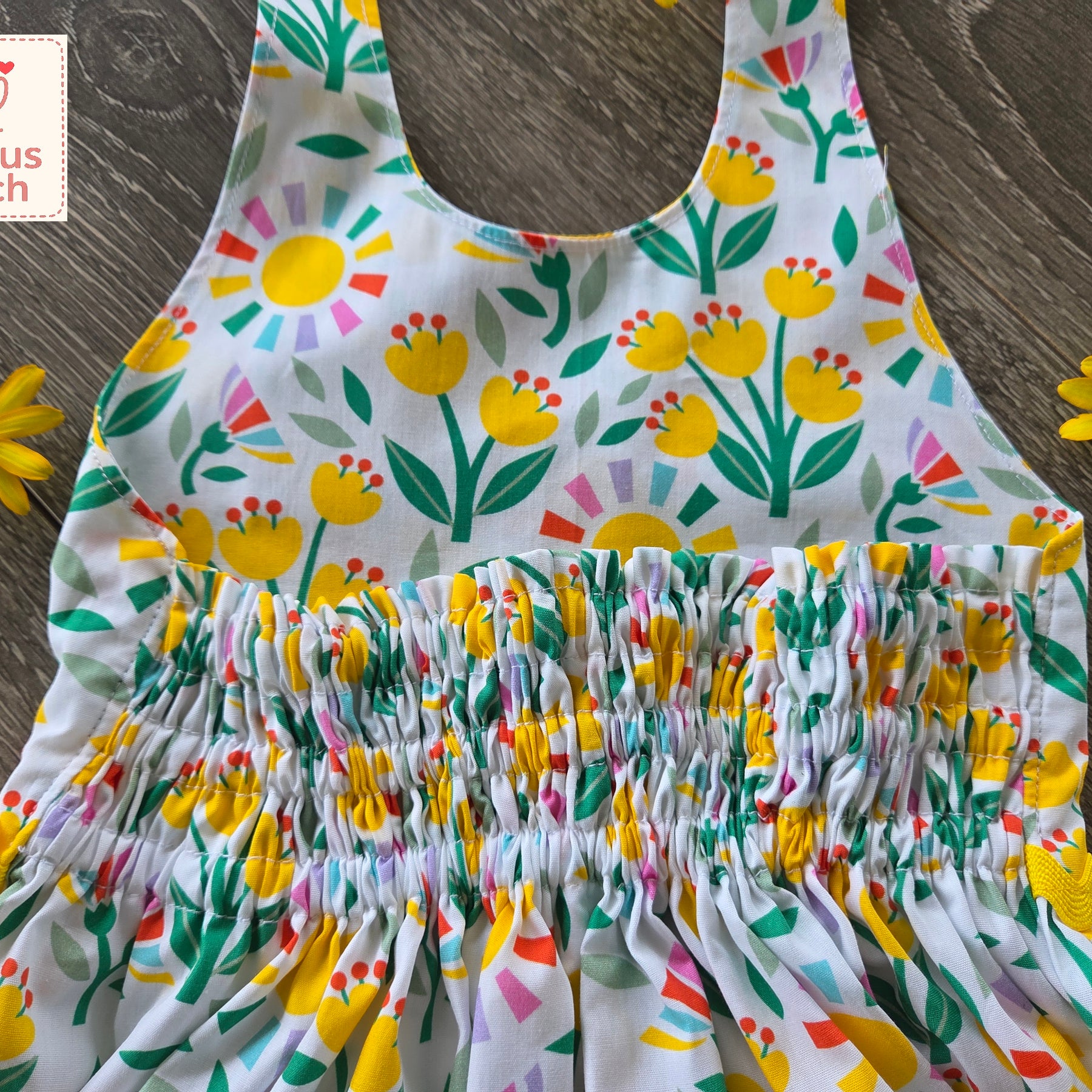 "Sunny Tulips" Halter Dress - Size 3 Years