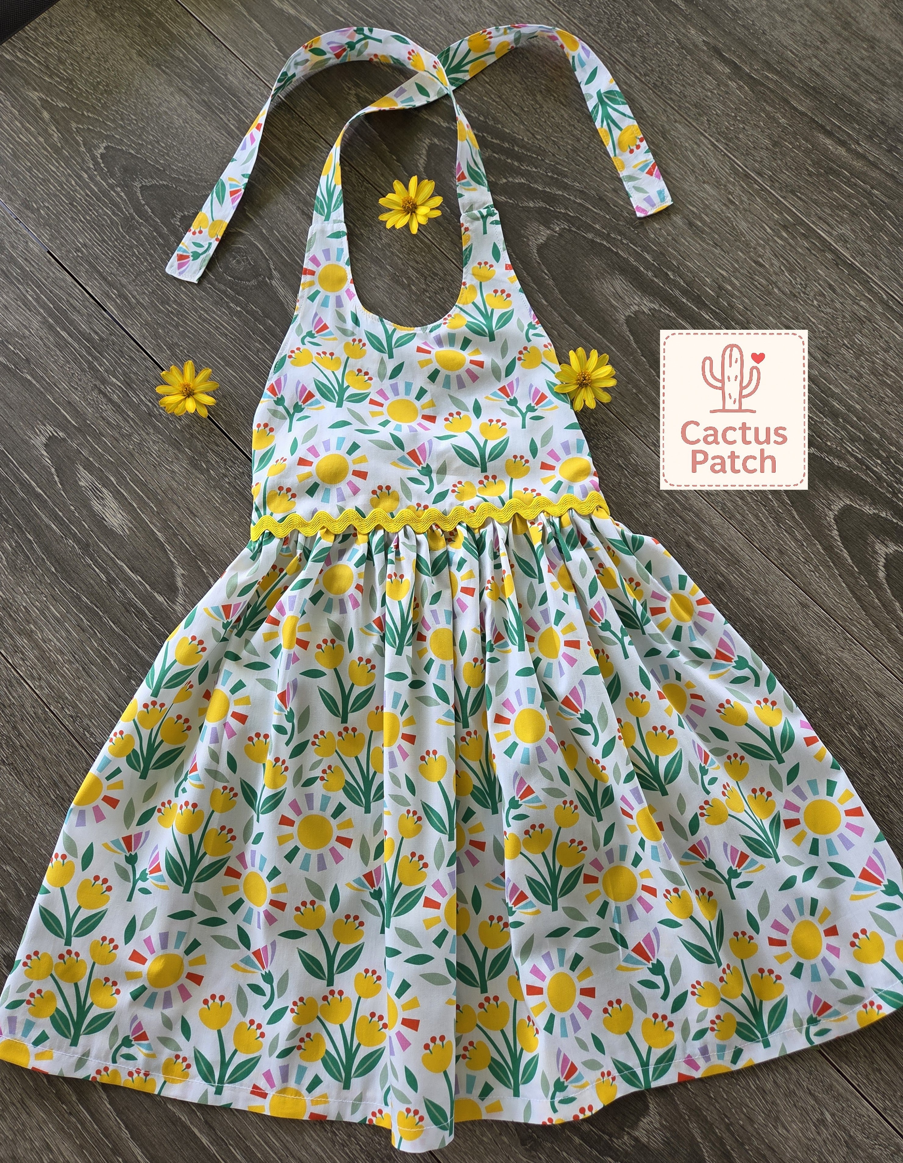 "Sunny Tulips" Halter Dress - Size 3 Years