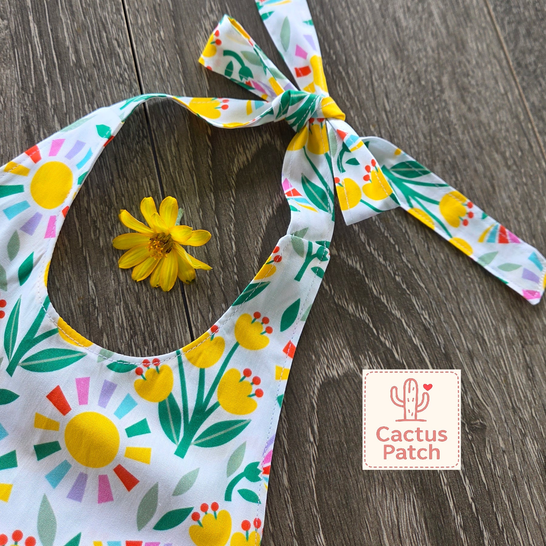 "Sunny Tulips" Halter Dress - Size 3 Years