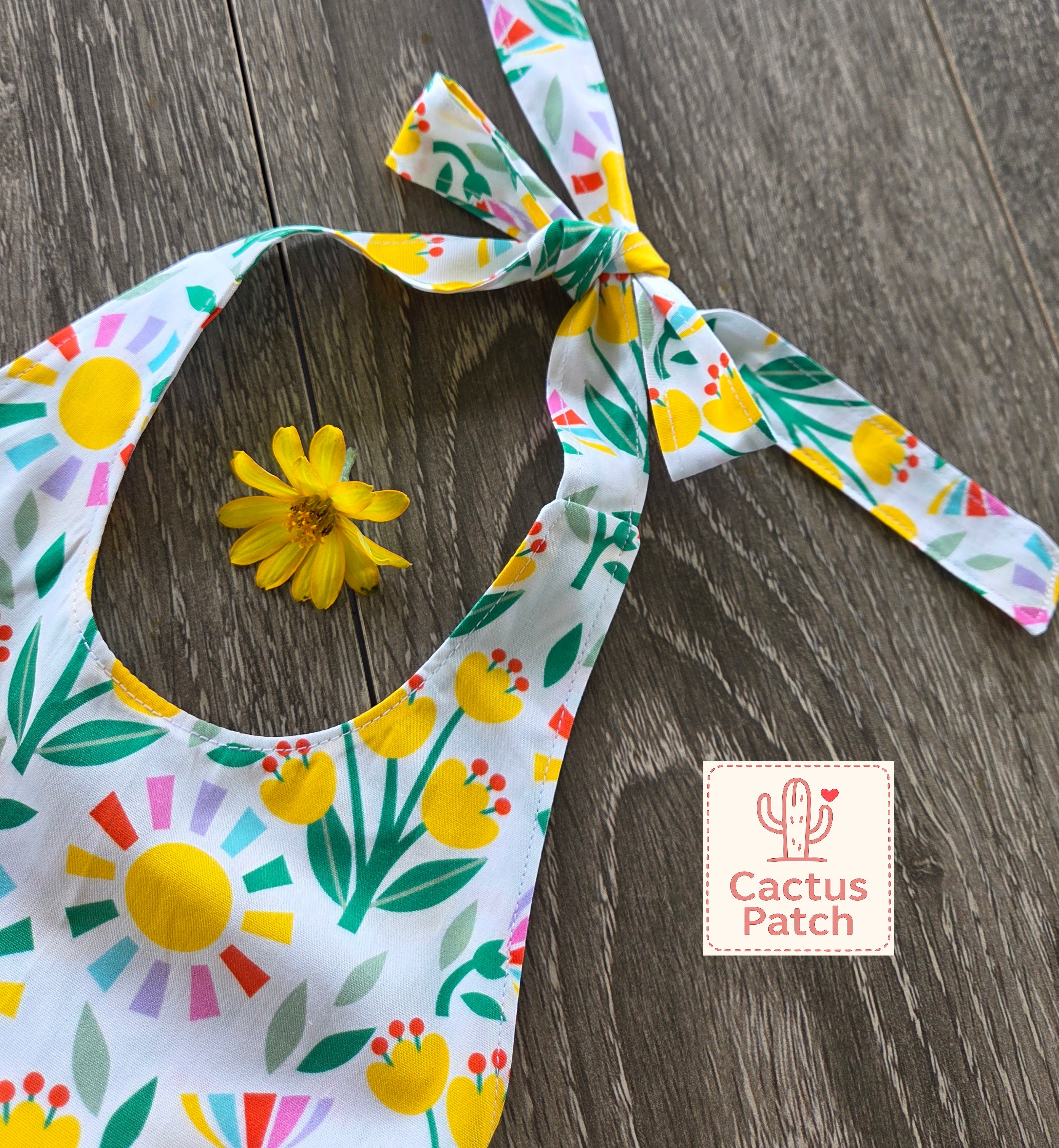 "Sunny Tulips" Halter Dress - Size 3 Years