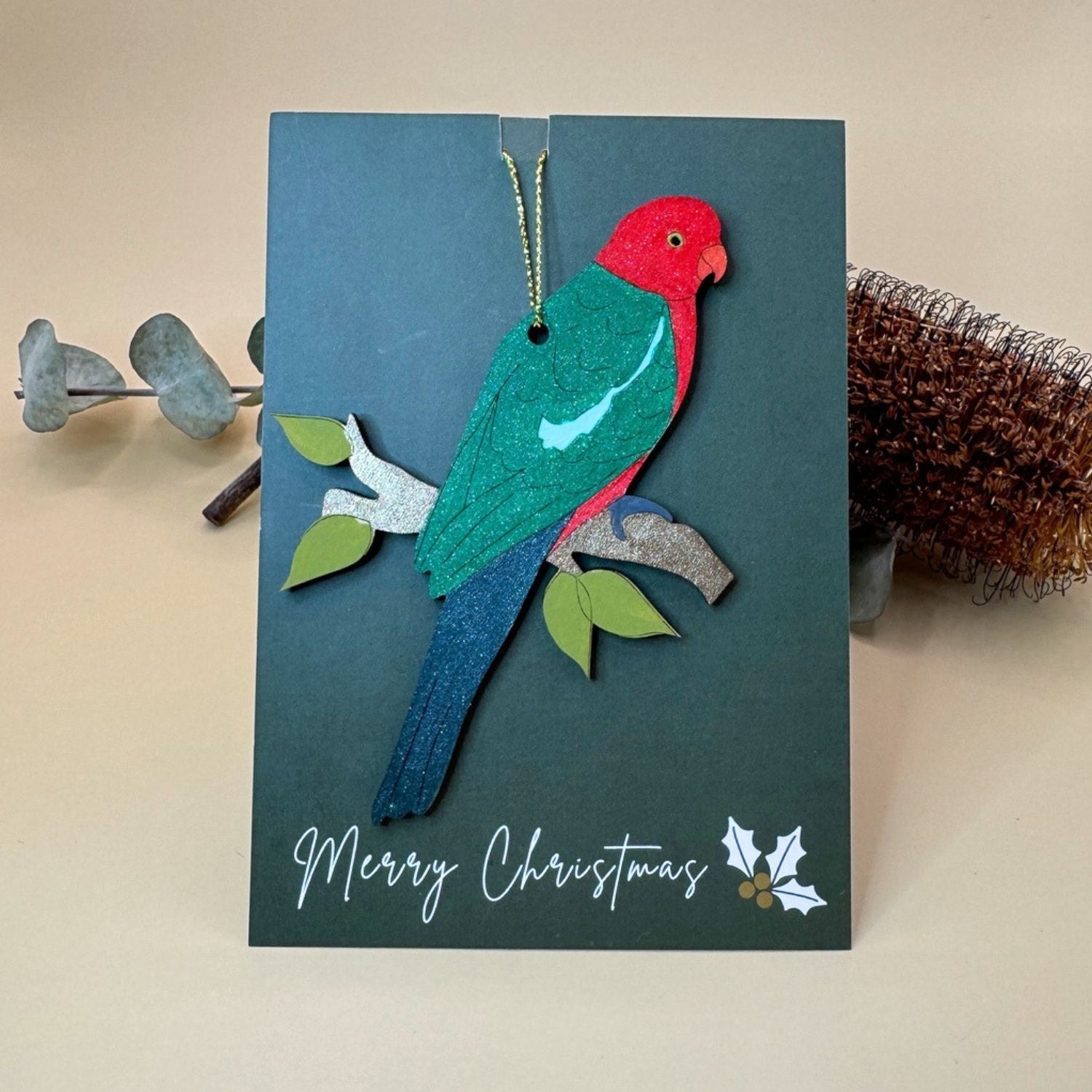 King Parrot Hand Painted Australiana Christmas Decoration
