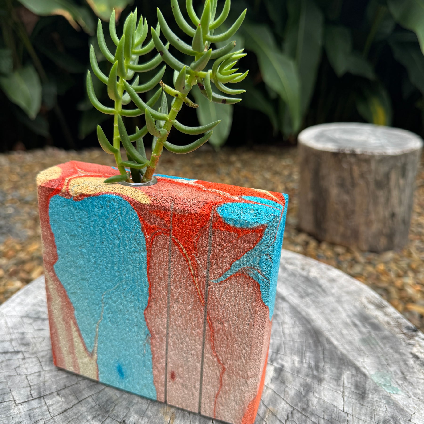 Wild Canyon hand-sculpted concrete test tube vase