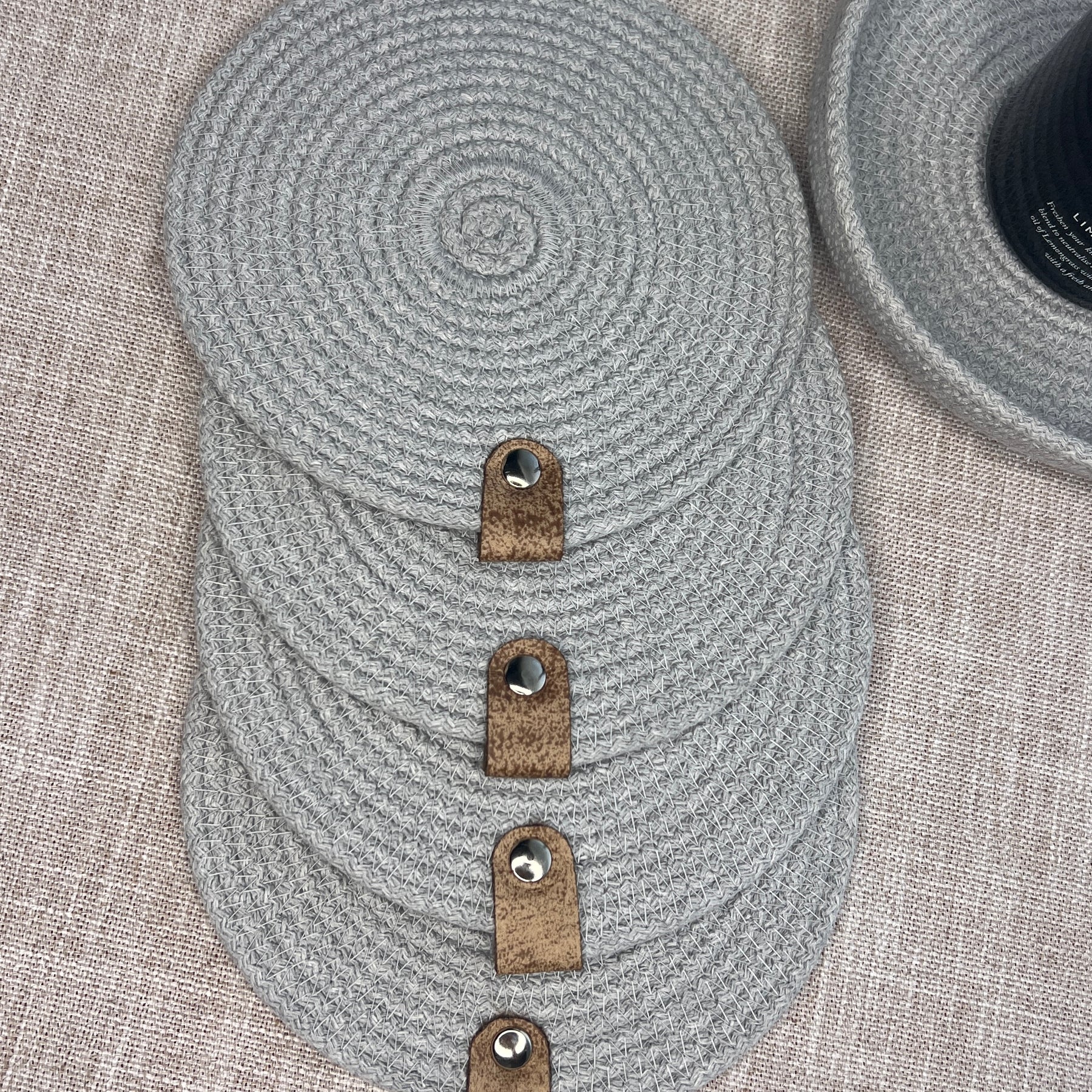 Grey Rope Coaster Set – Set of 4