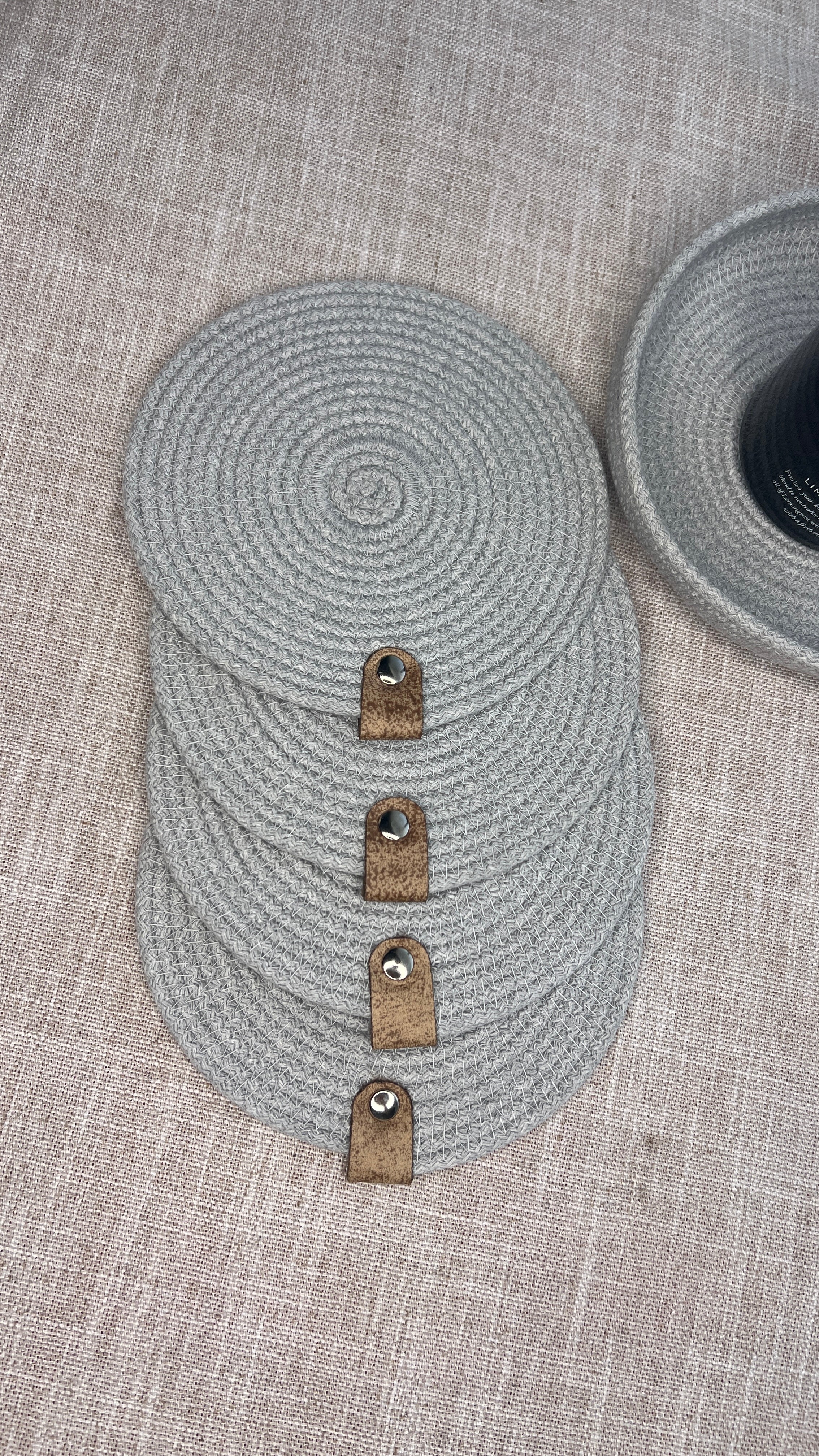 Grey Rope Coaster Set – Set of 4
