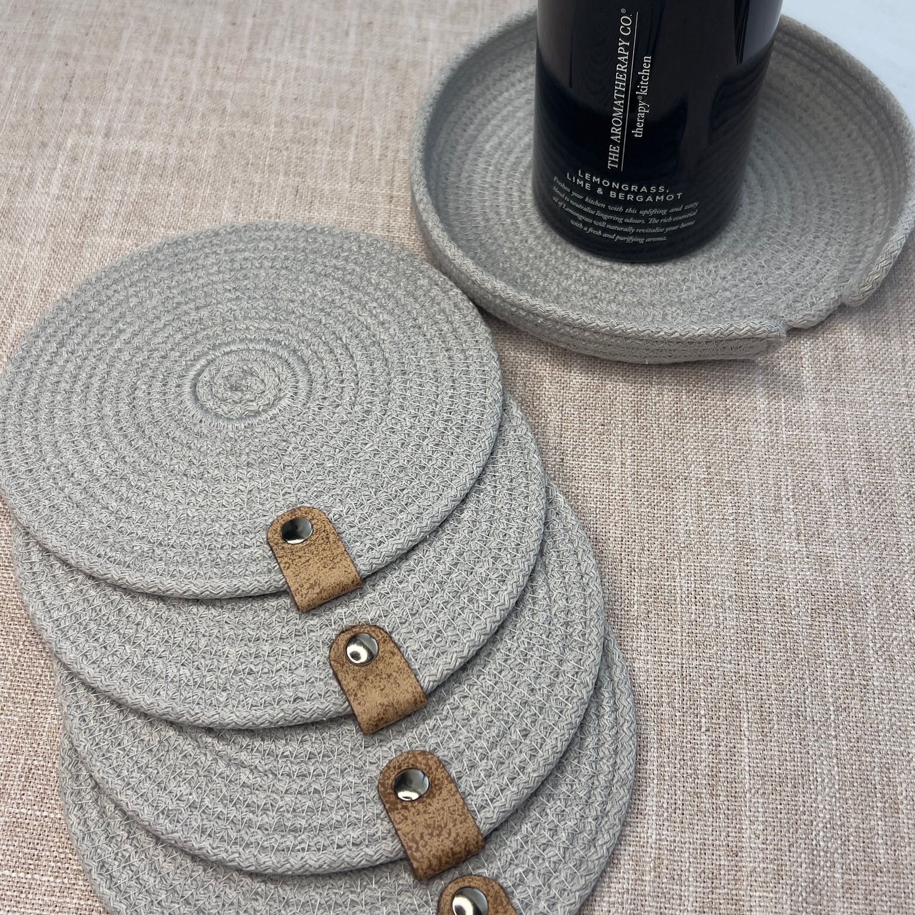 Grey Rope Coaster Set – Set of 4
