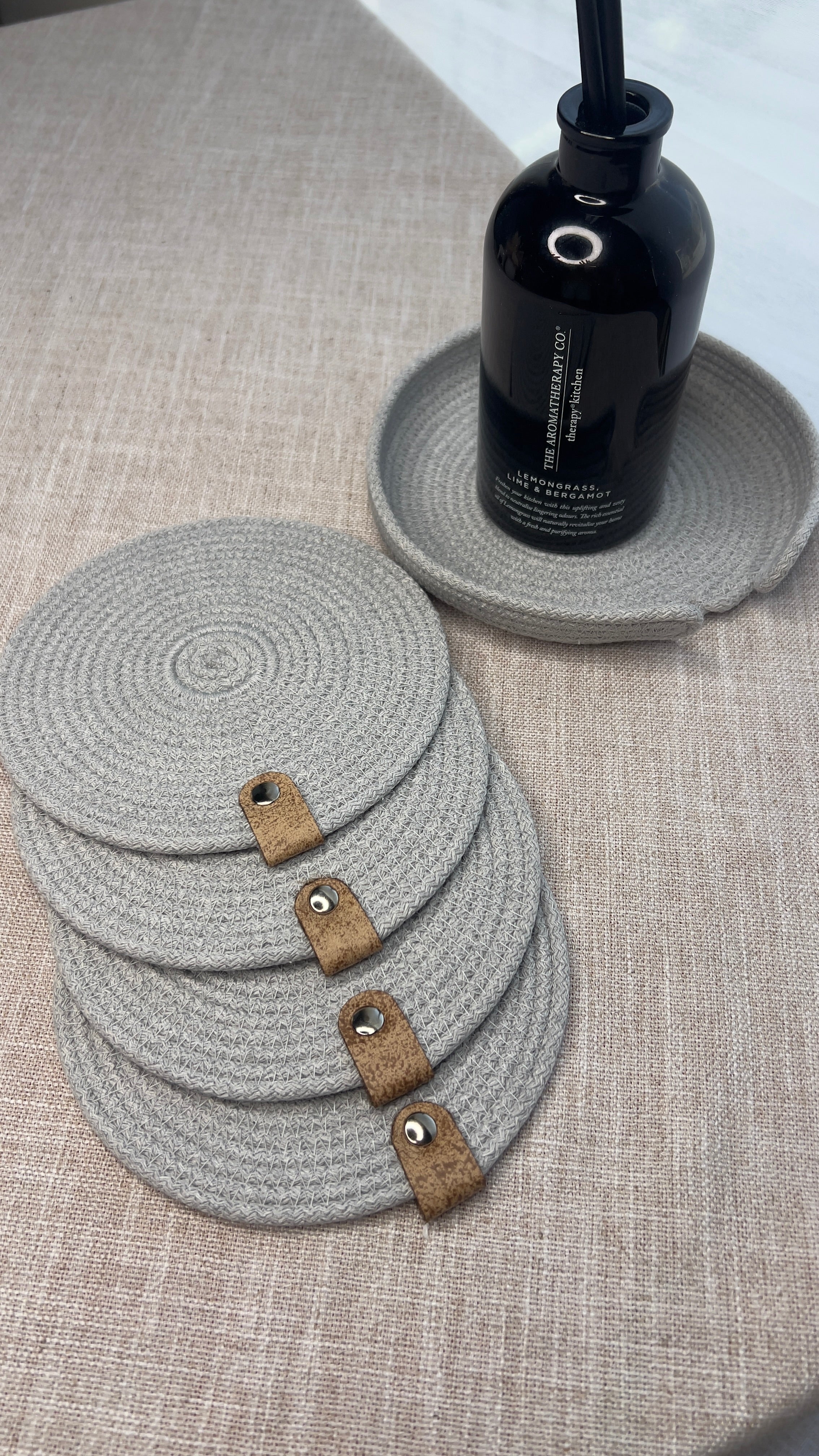 Grey Rope Coaster Set – Set of 4