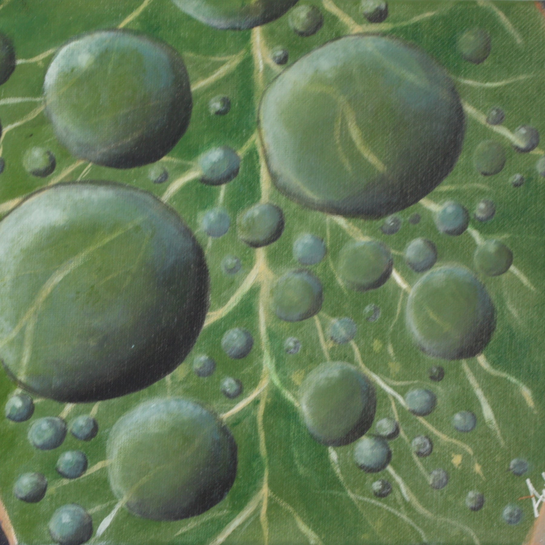 Leaf Land Two - Original Acrylic Macro Leaf Painting