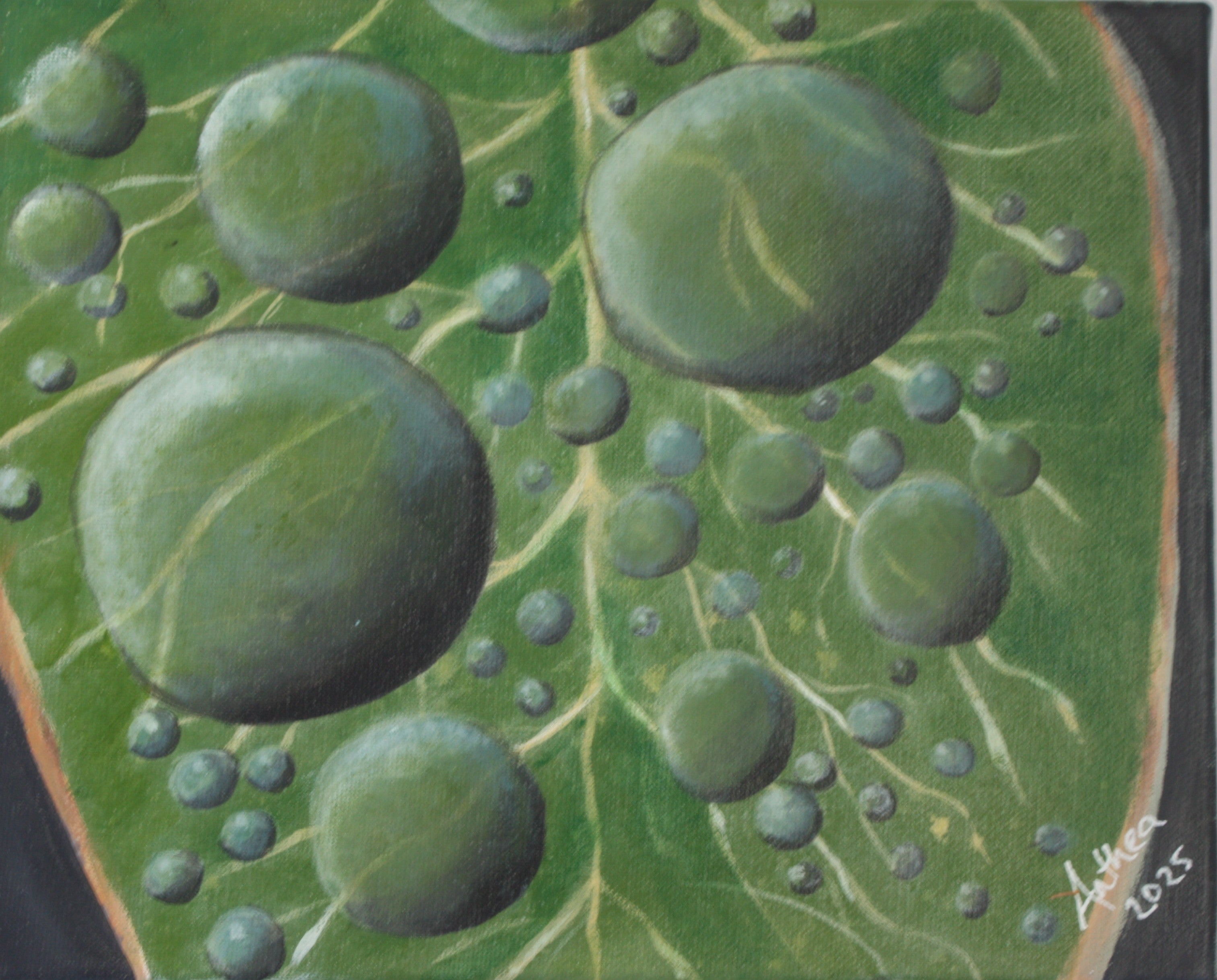 Leaf Land Two - Original Acrylic Macro Leaf Painting