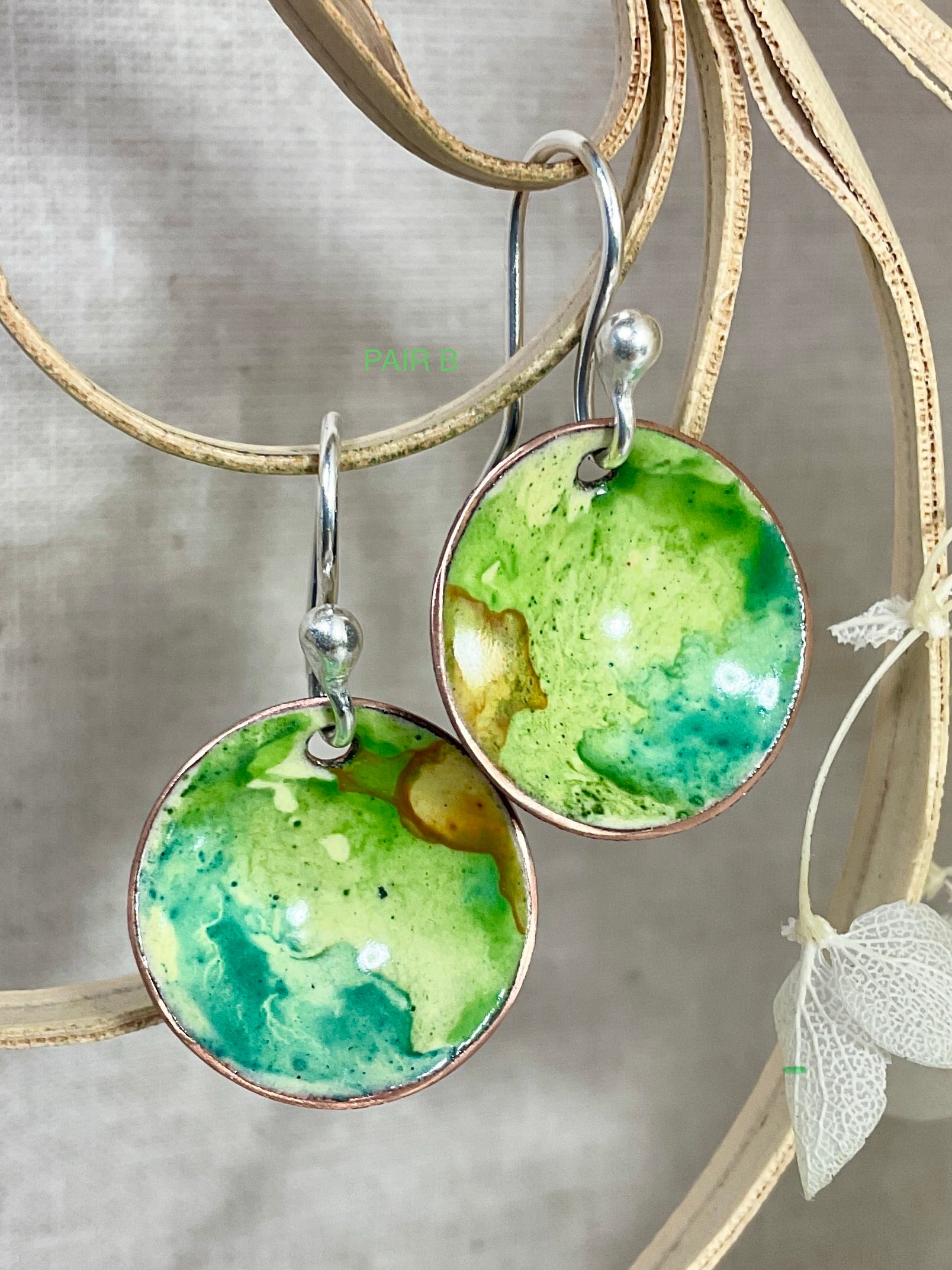 Everyday earrings. Hand painted marble effect. 6 designs