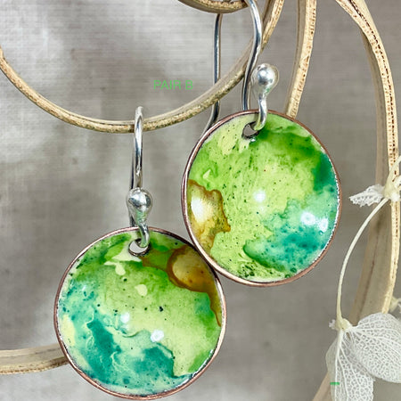 Everyday earrings. Hand painted marble effect. 6 designs