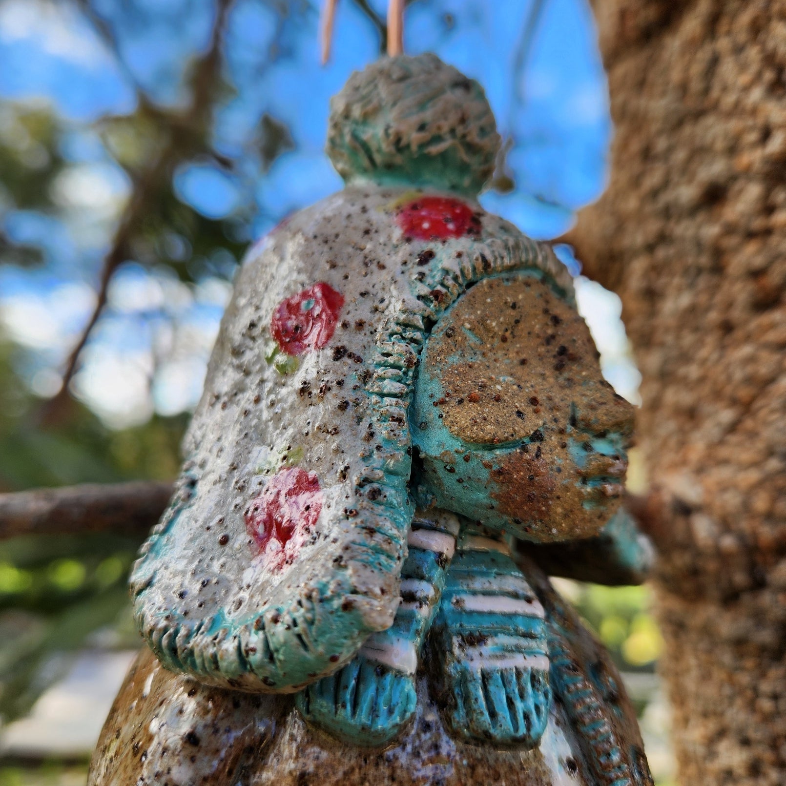 Clay windchime, little girl,