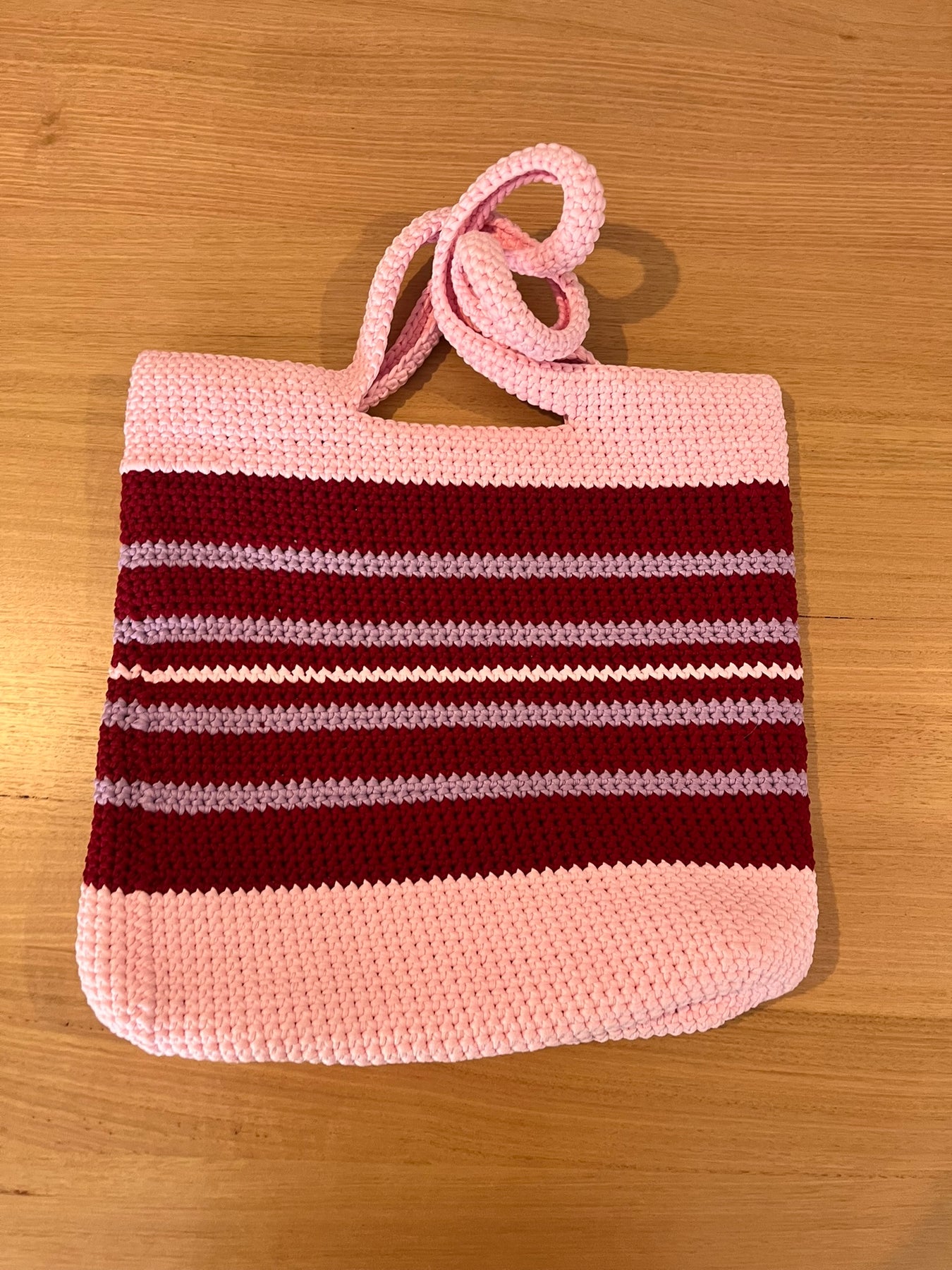 The Everyday Crochet Tote Bag - Raspberry Ripple