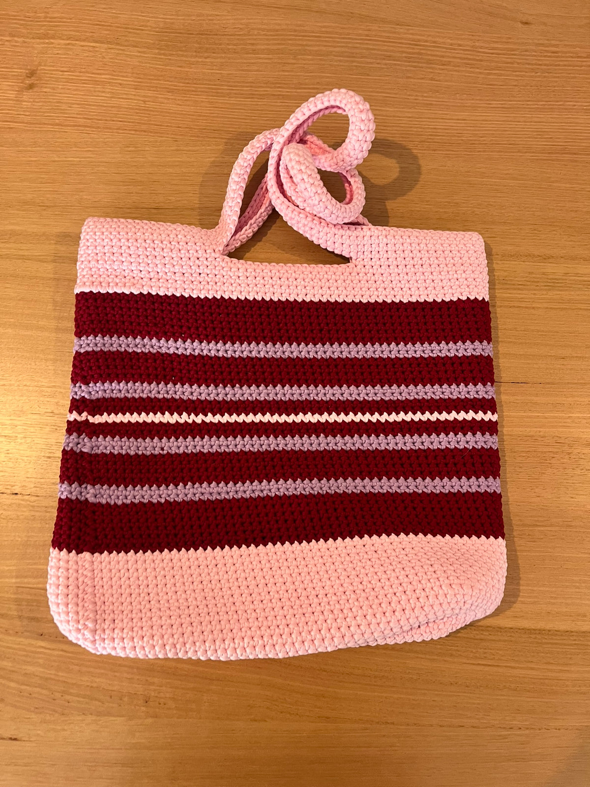 The Everyday Crochet Tote Bag - Raspberry Ripple