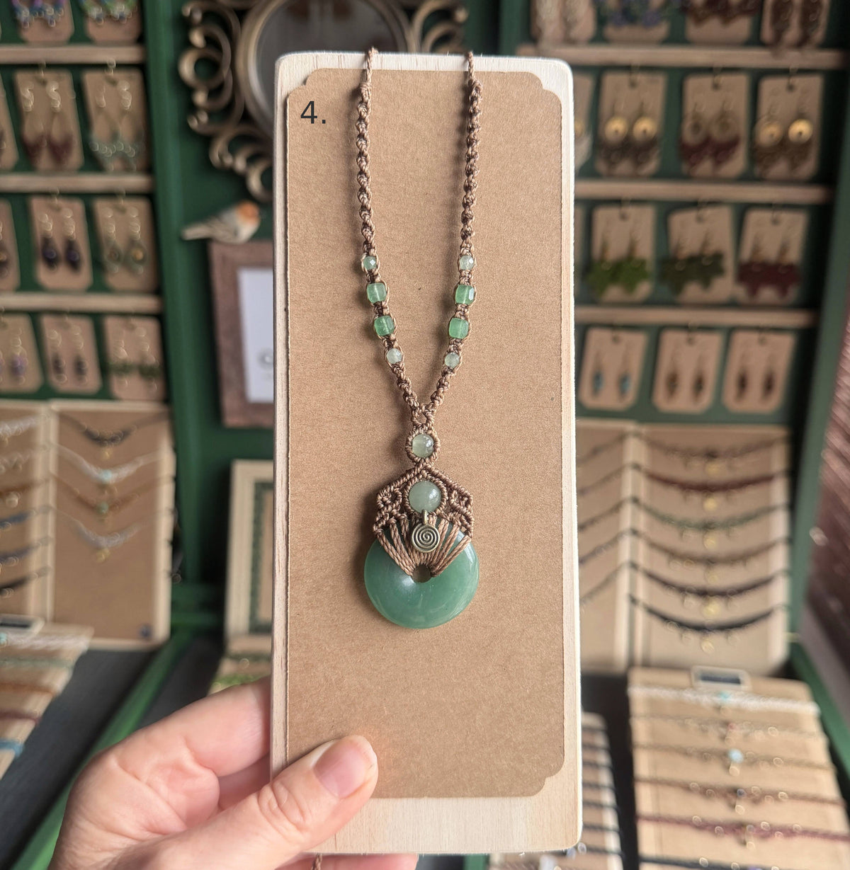 Macrame Pi-stone/Donut Necklace Pendant