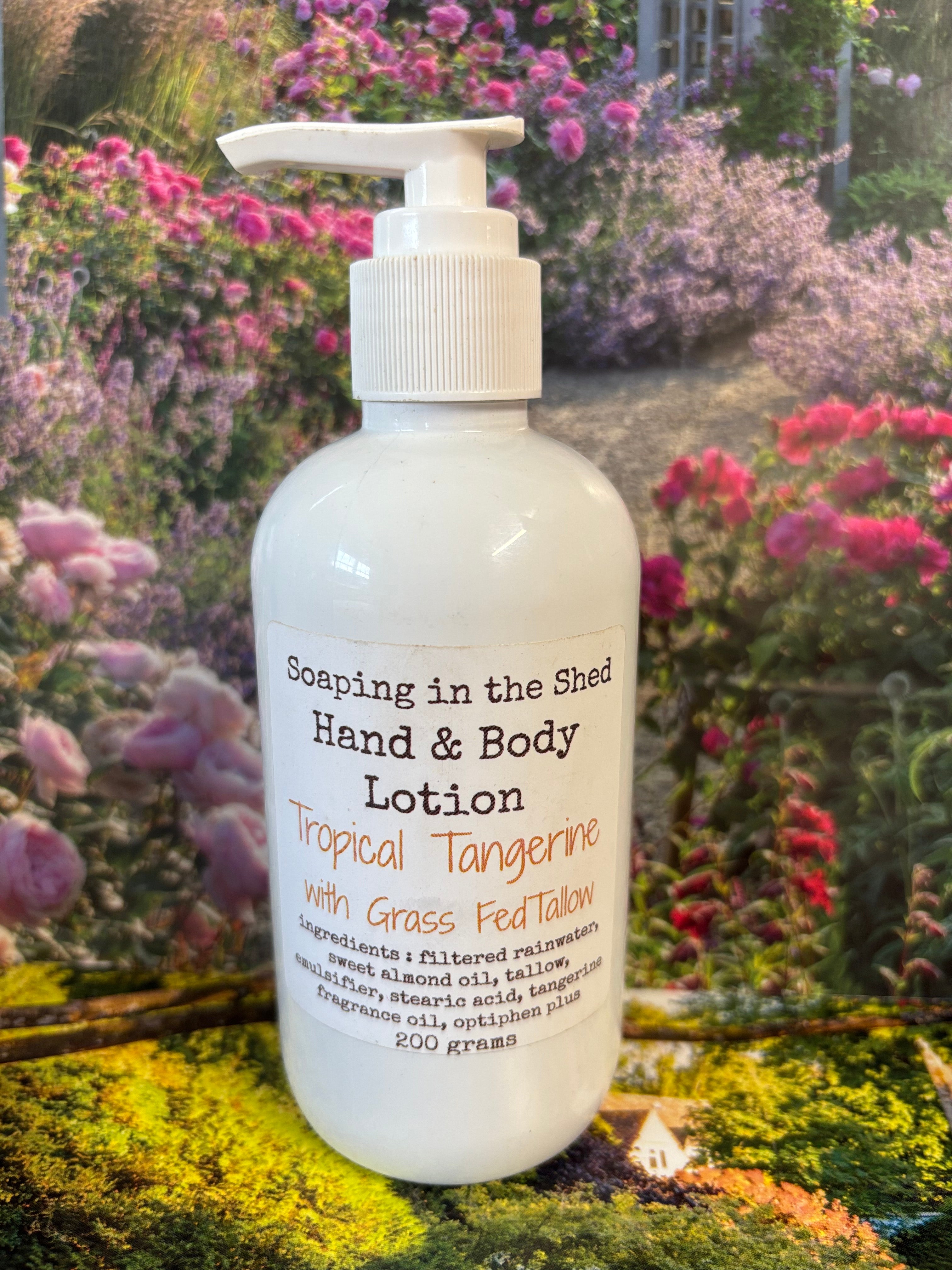 Hand & Body Lotion with Tropical Tangerine Fragrance.
