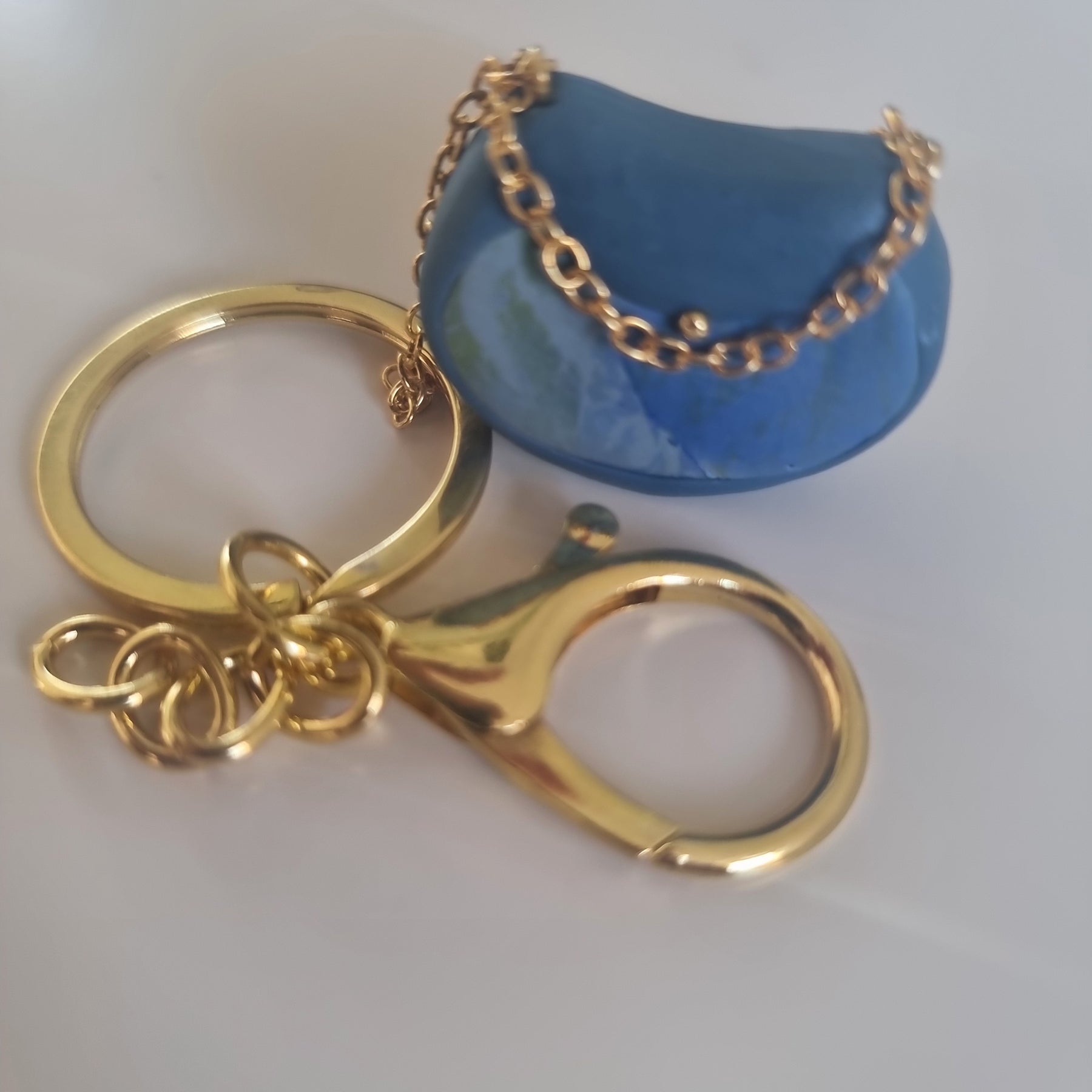 Mini Handbag Keychain - Teal
