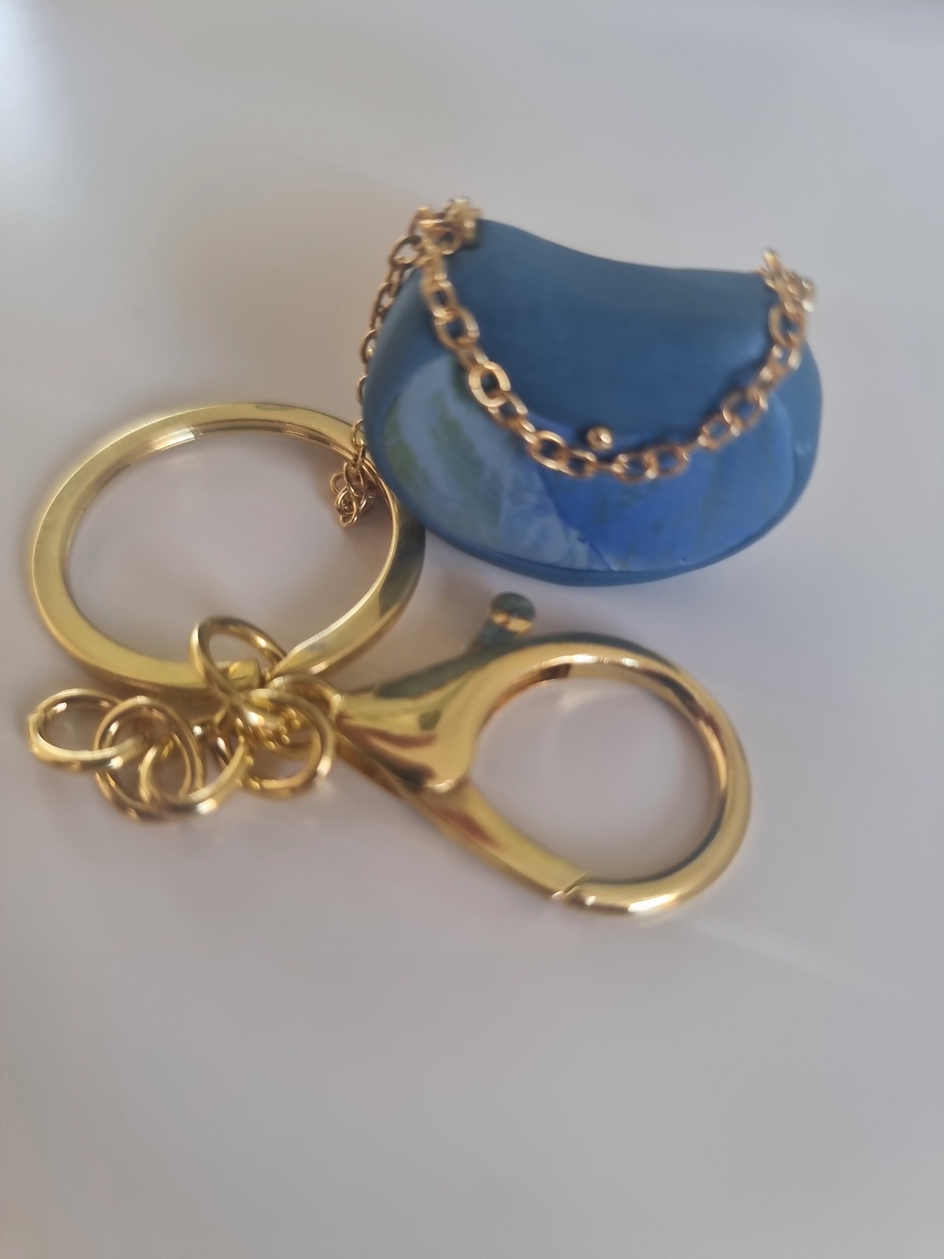 Mini Handbag Keychain - Teal