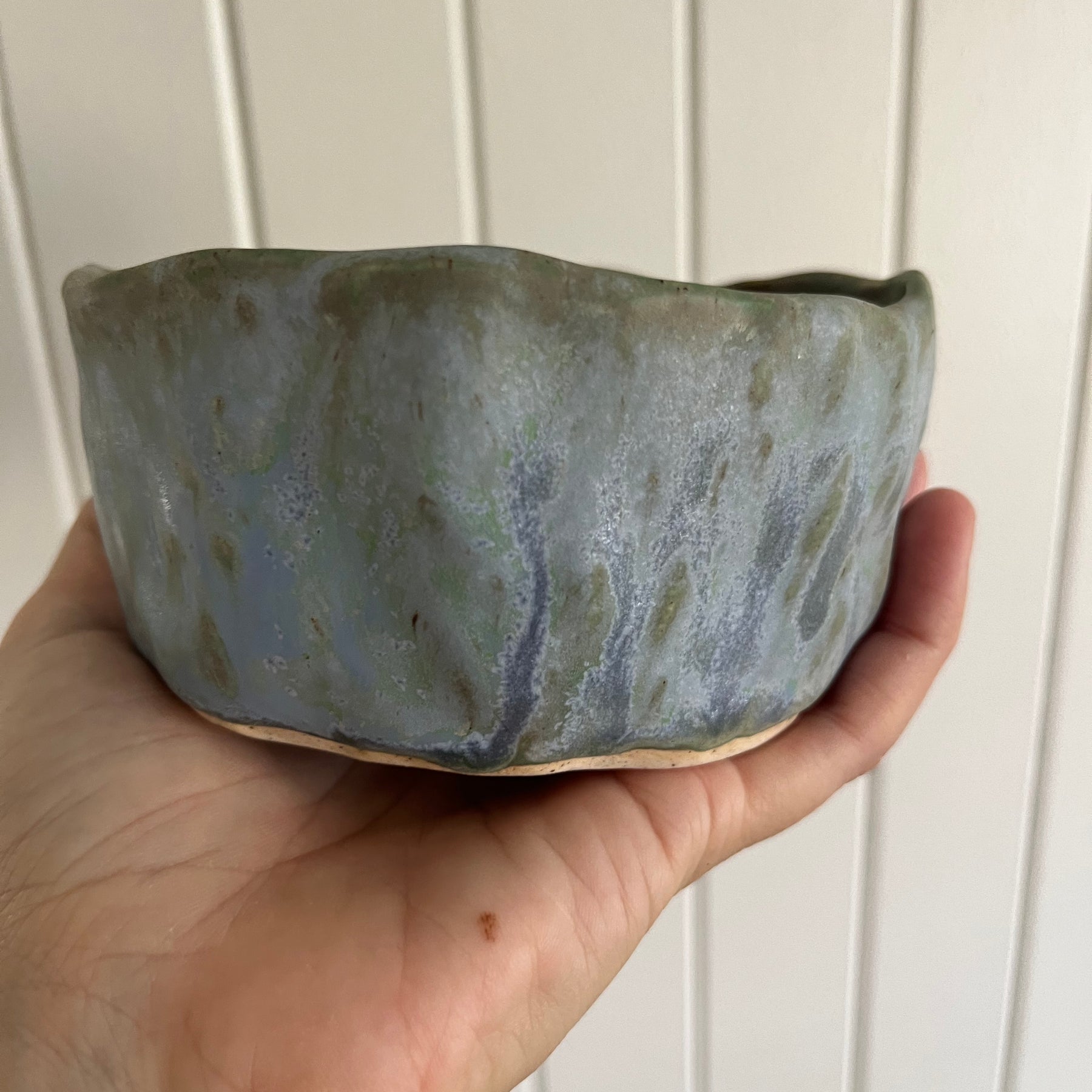 Hand Built Pottery Cat Bowl - Fish Detail