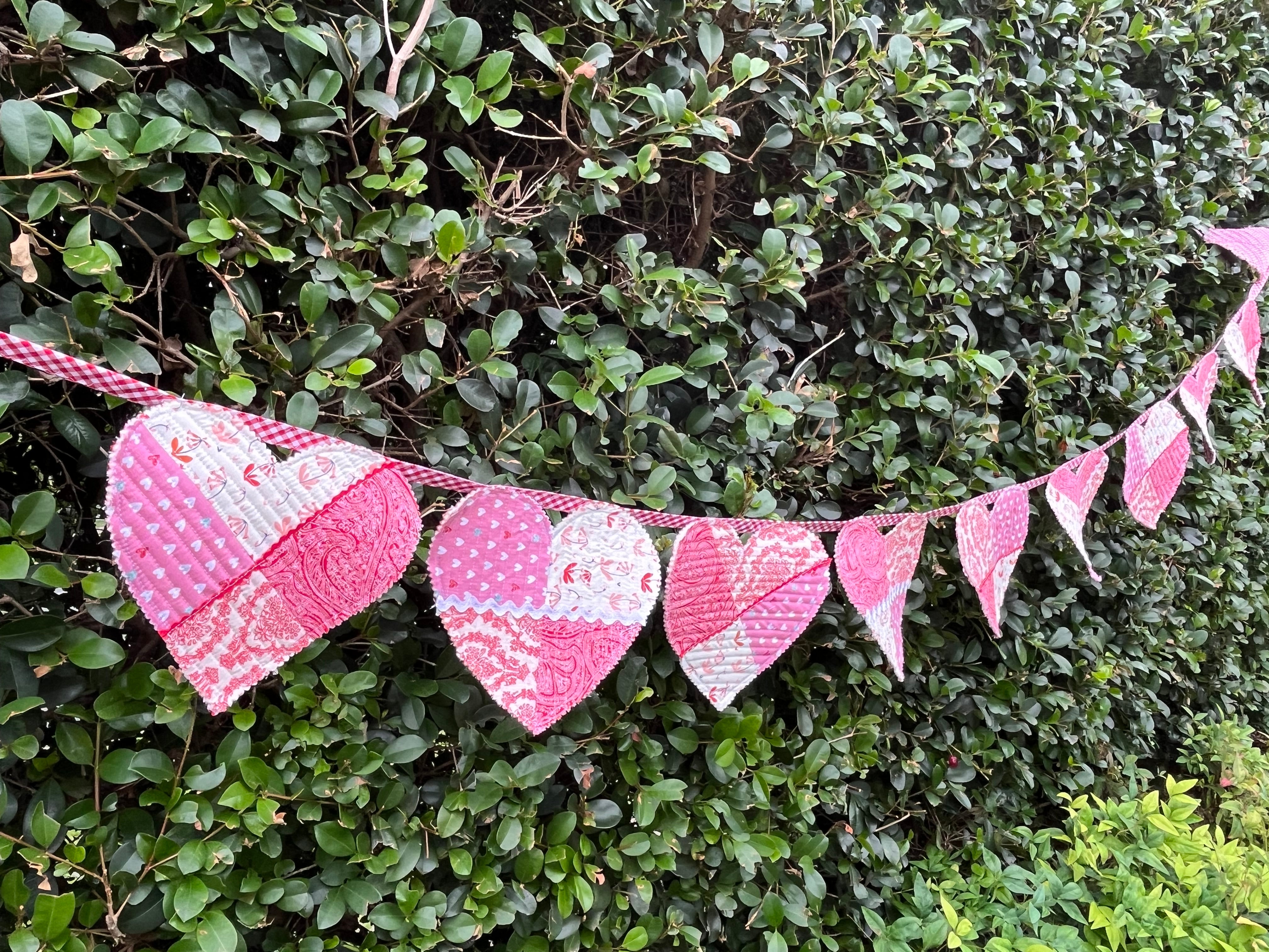 Large heart shaped bunting | valentine bunting | keepsake | 3m long