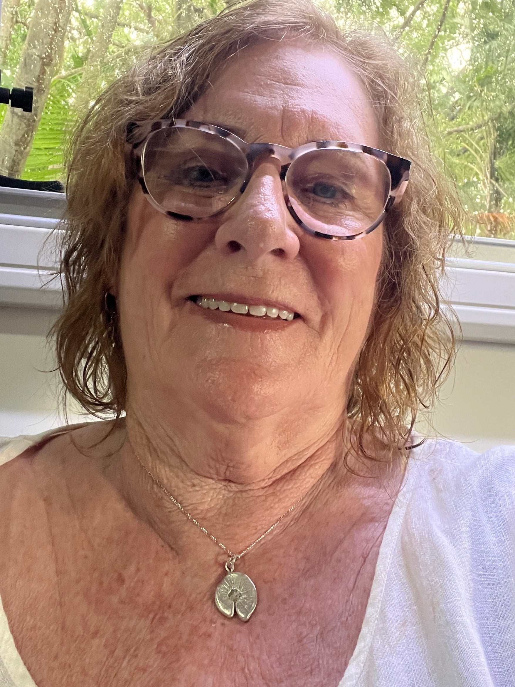 “Spinifex”  Sterling Silver Pendant with pale green sapphire & Sterling Silver Chain