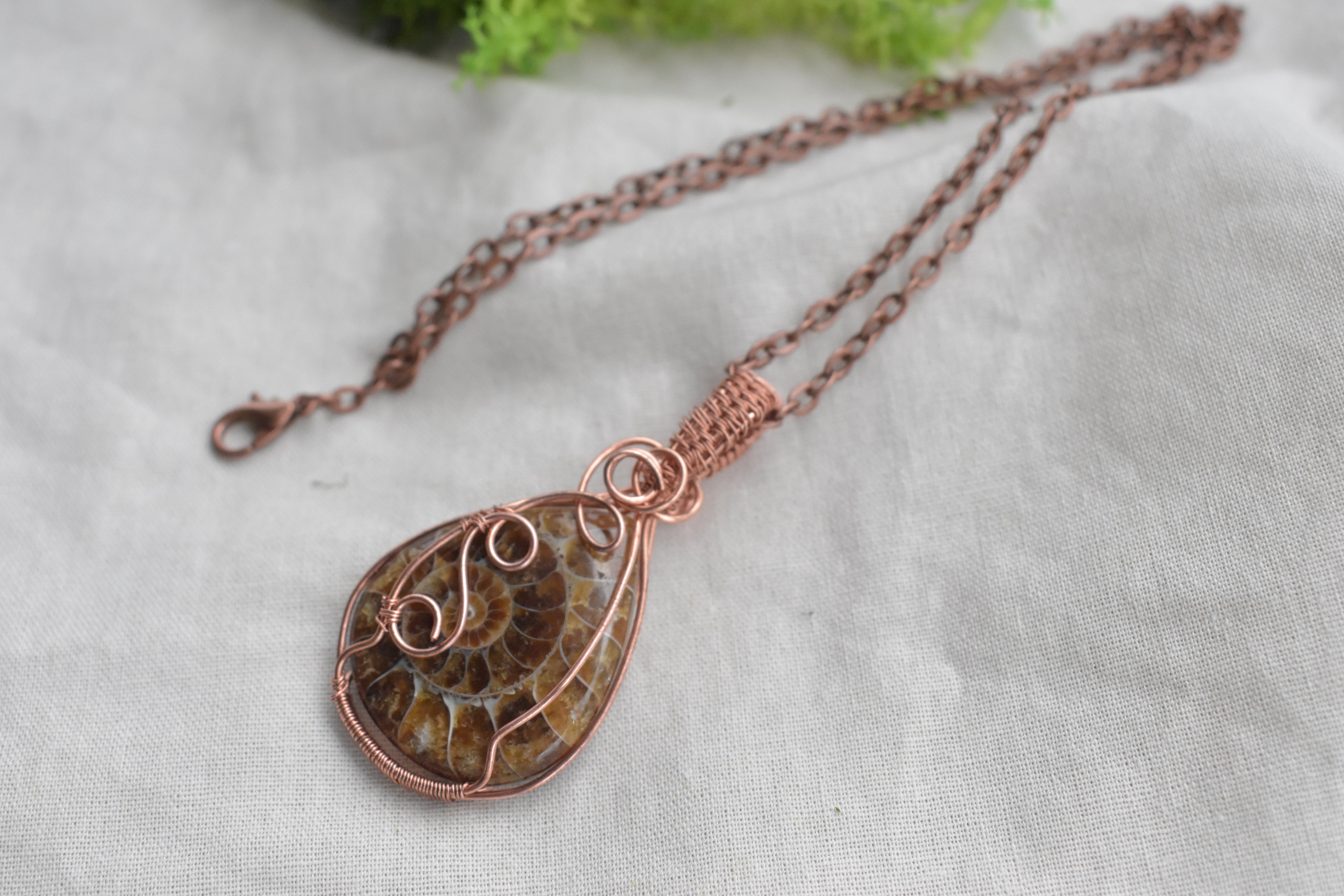 Before – Handcrafted Ammonite Copper Pendant