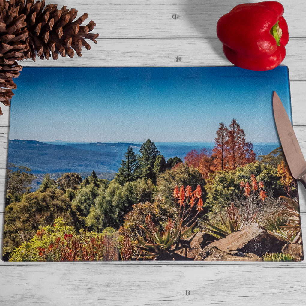 Blue Mountains Chopping Board - Tempered Glass