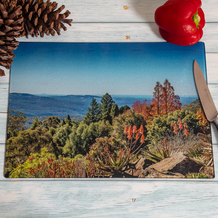 Blue Mountains Chopping Board - Tempered Glass